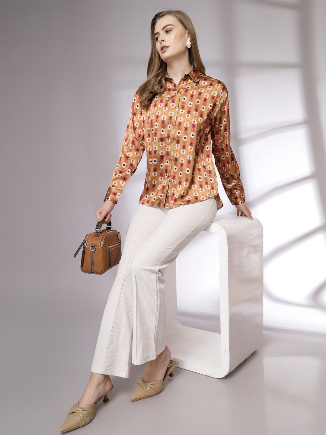 

Freehand by The Indian Garage Co Floral Printed Casual Shirt, Mustard