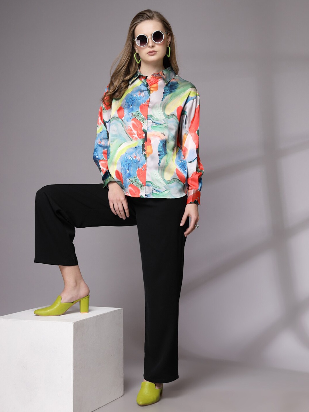 

Freehand by The Indian Garage Co Abstract Printed Casual Shirt, Green