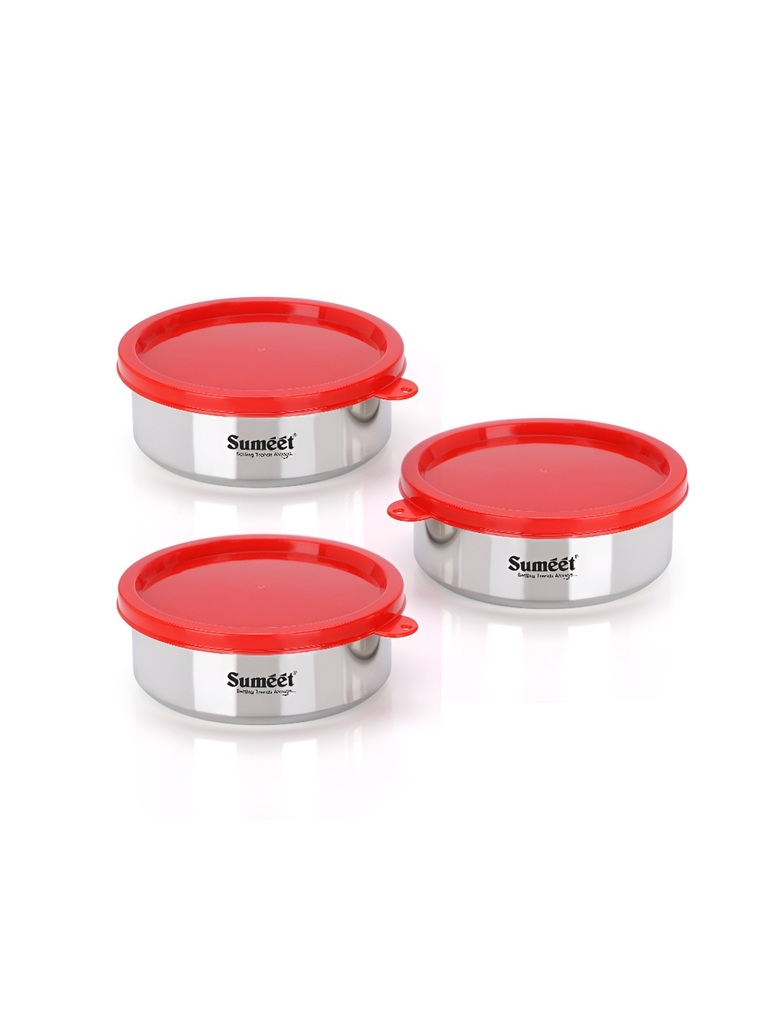 

Sumeet Silver-Toned 3 Pieces Stainless Steel Food Container 400 ml