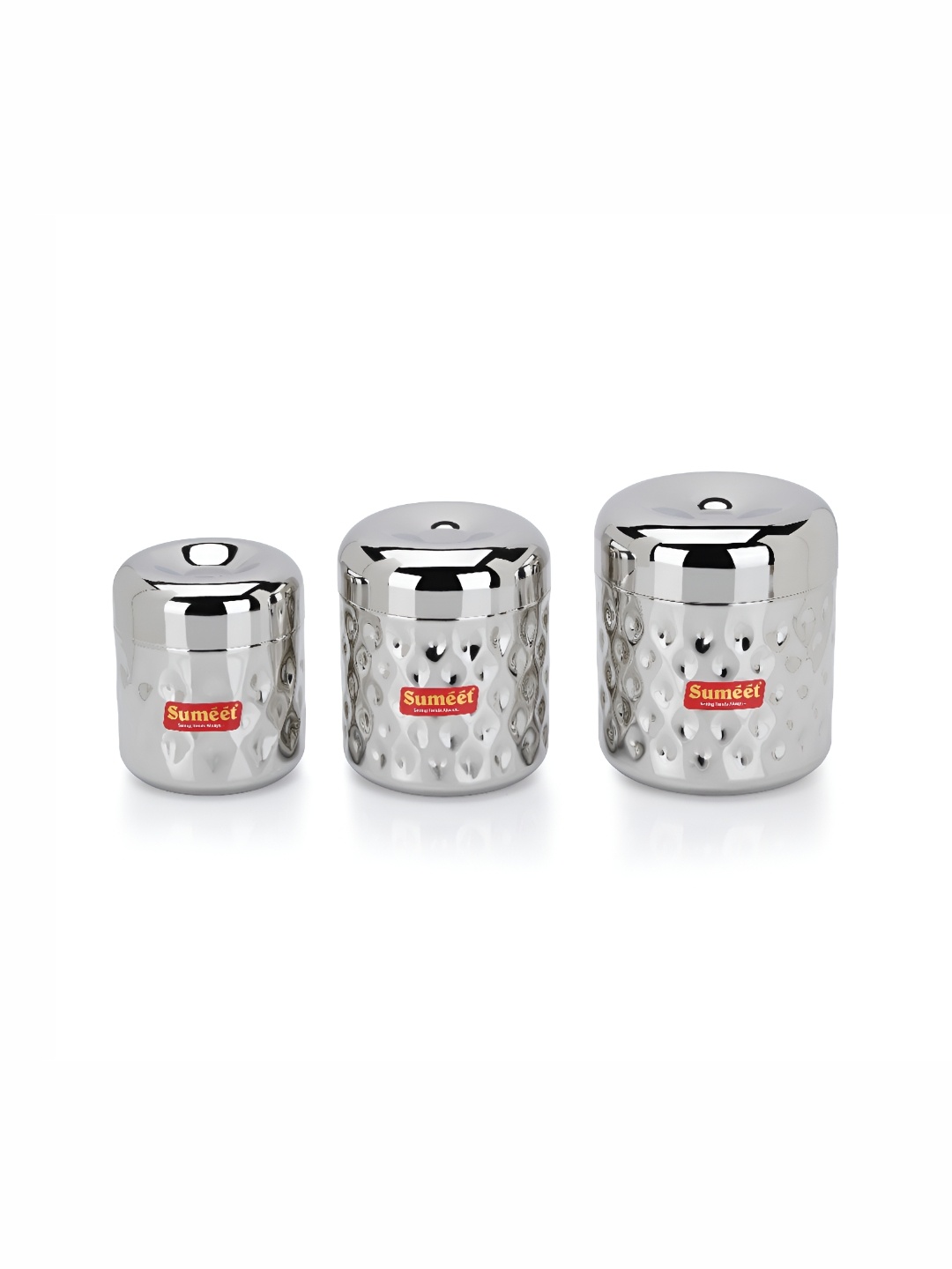 

Sumeet Silver Toned 3 Pieces Stainless Steel Food Container