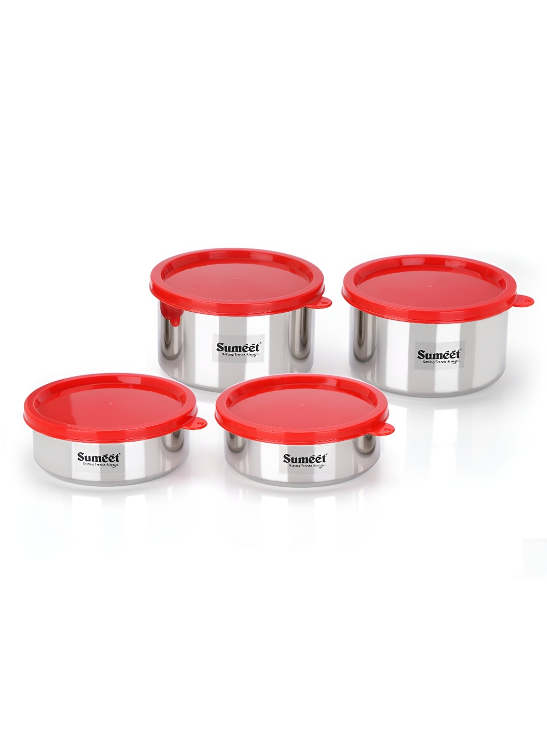 

Sumeet Silver Toned 4 Pieces Stainless Steel Food Container