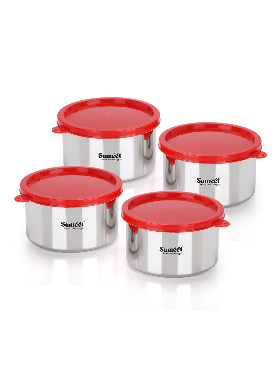 

Sumeet Silver Toned 4 Pieces Stainless Steel Food Container