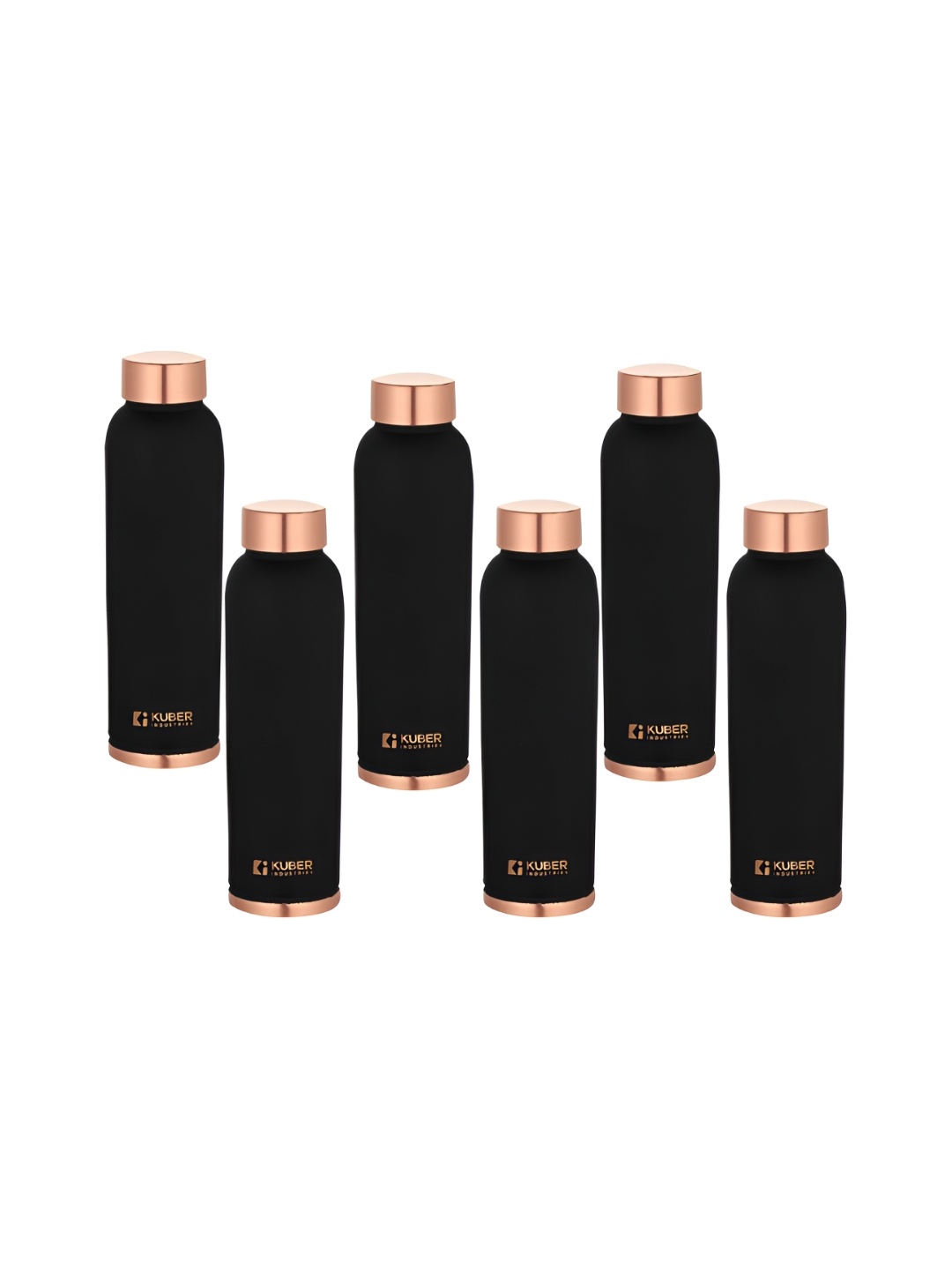 

Kuber Industries Black & Gold-Toned Set of 6 Copper Solid Water Bottle