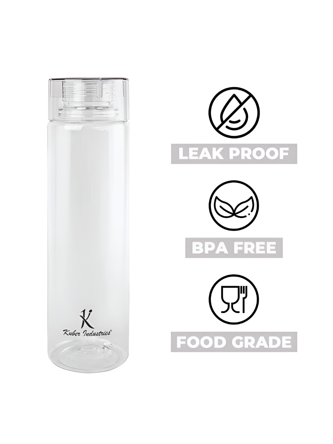 

Kuber Industries White Set of 6 Plastic Solid Water Bottle