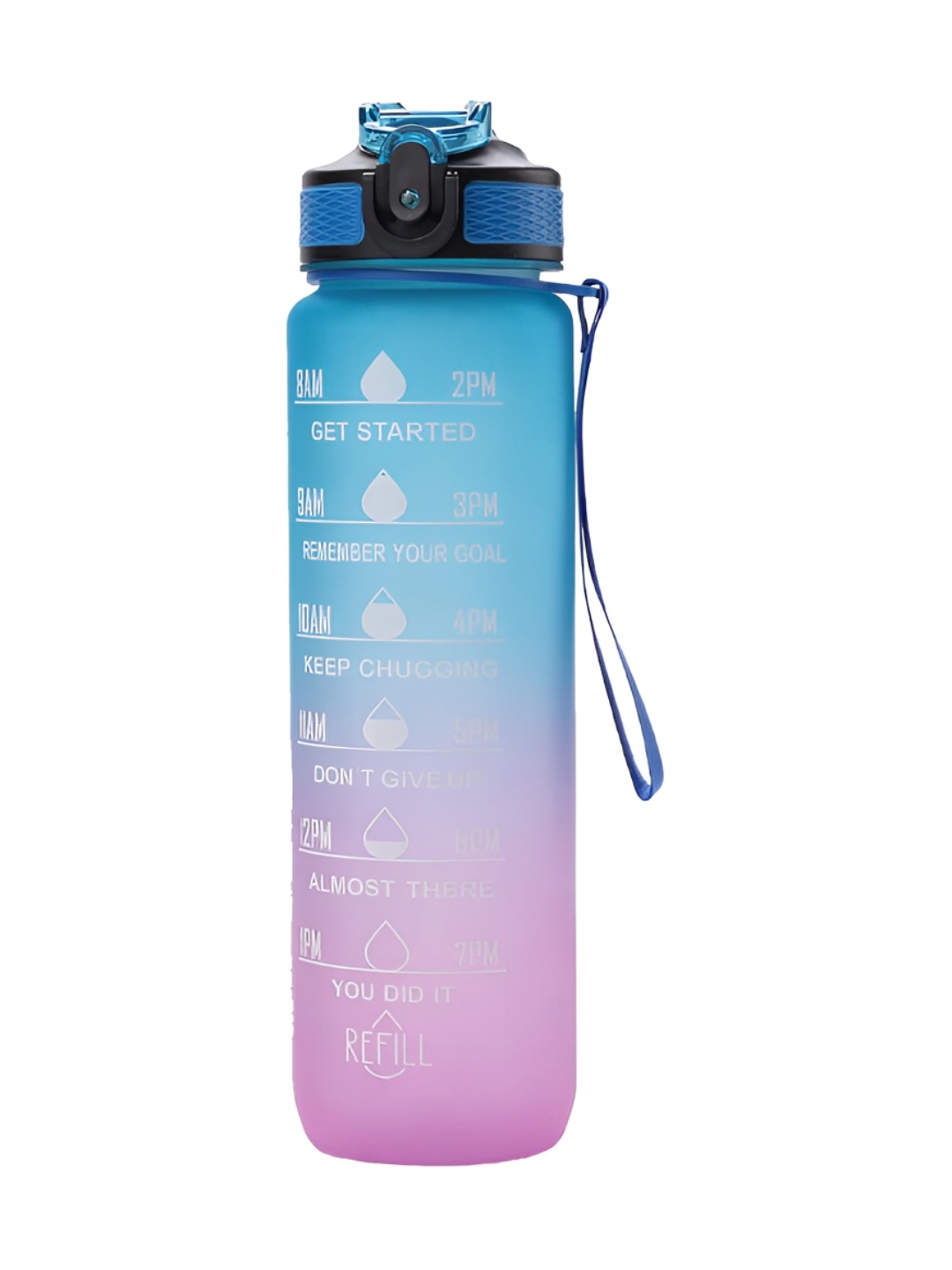 

Kuber Industries Pink & Blue Set of 4 Plastic Colourblocked Water Bottle