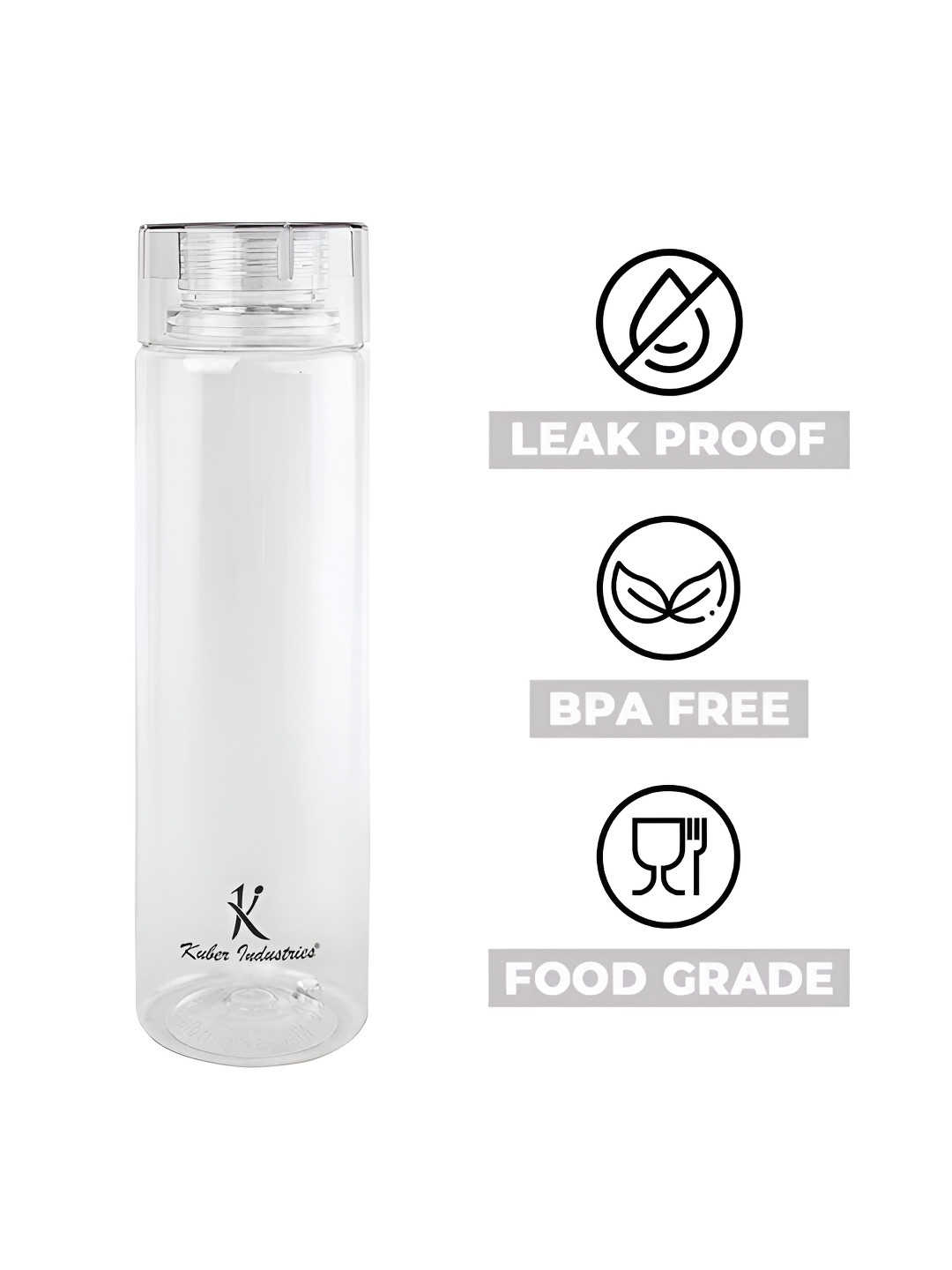 

Kuber Industries Transparent Set of 6 Plastic Printed Water Bottle