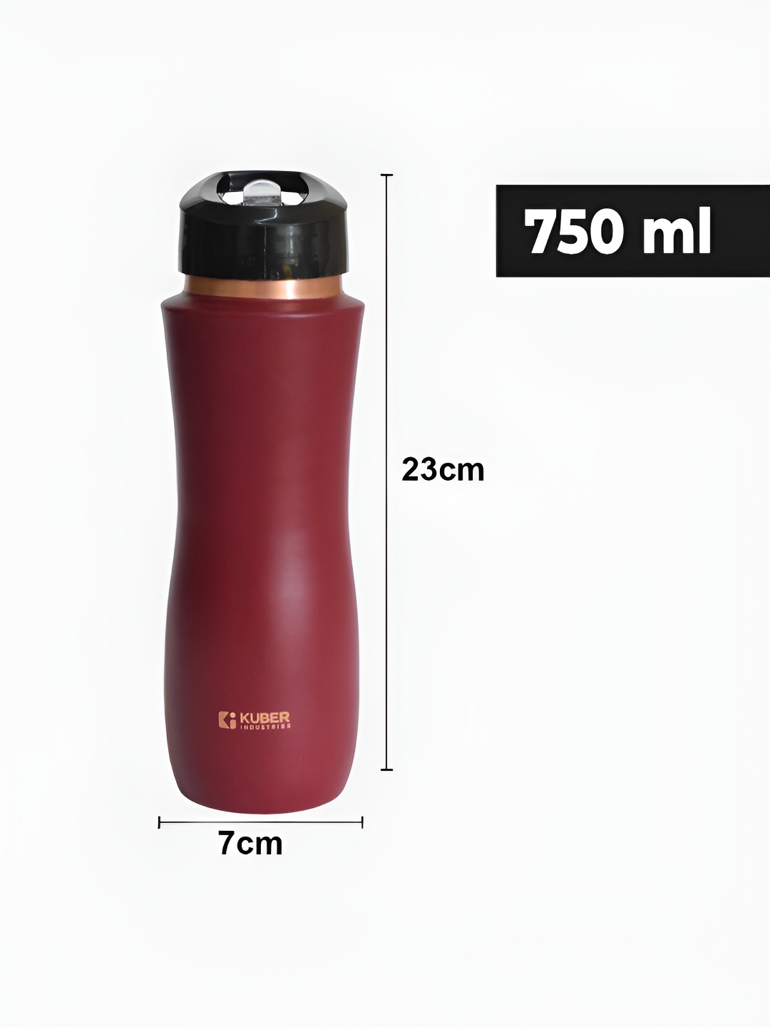 

Kuber Industries Maroon & Black Set of 4 Copper Solid Water Bottle