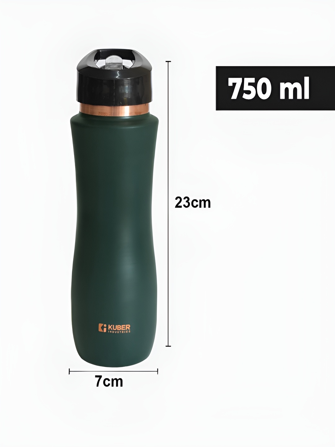 

Kuber Industries Green Set of 3 Copper Solid Water Bottle