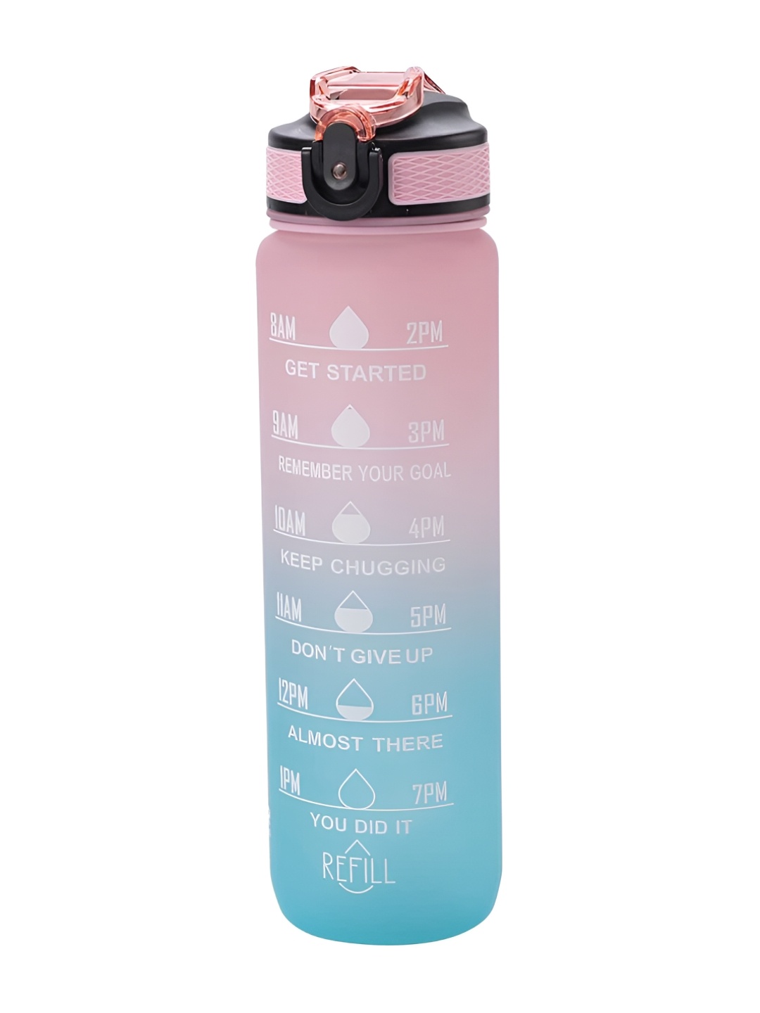 

Kuber Industries Blue & White Set of 4 Plastic Printed Water Bottle