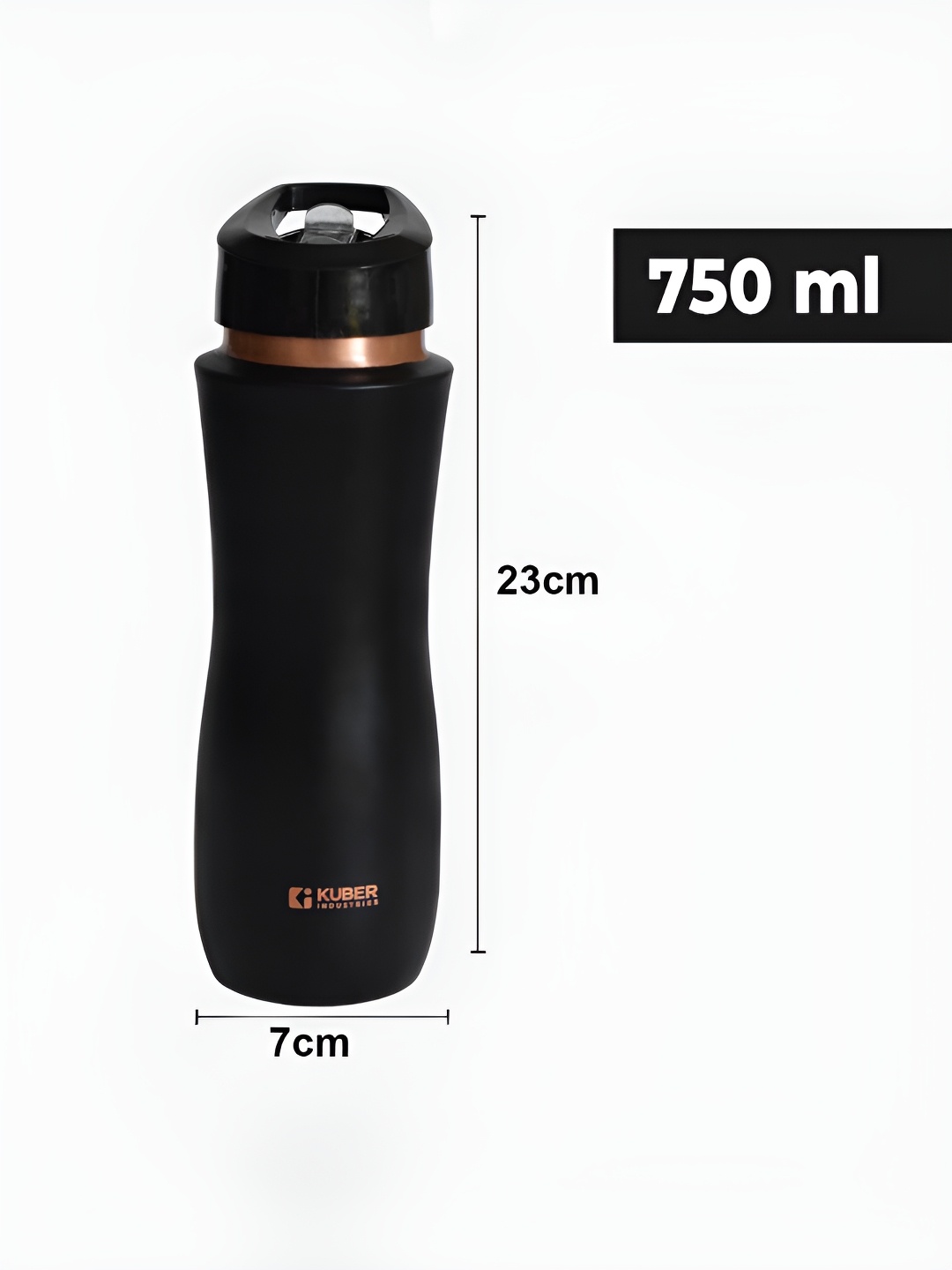 

Kuber Industries Black & Gold-Toned Set of 2 Copper Solid Water Bottle