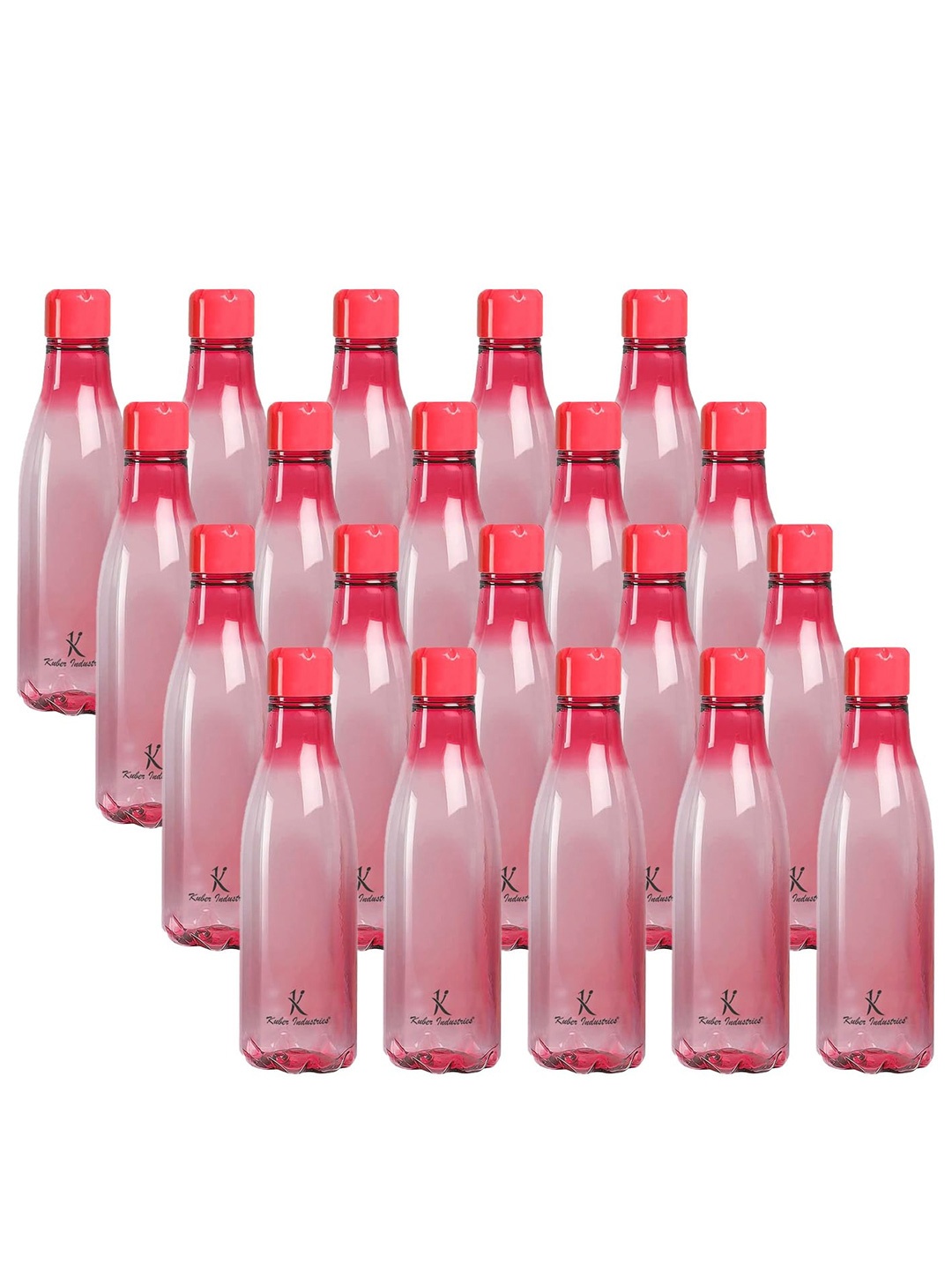 

Kuber Industries Pink Set of 4 Plastic Printed Water Bottle