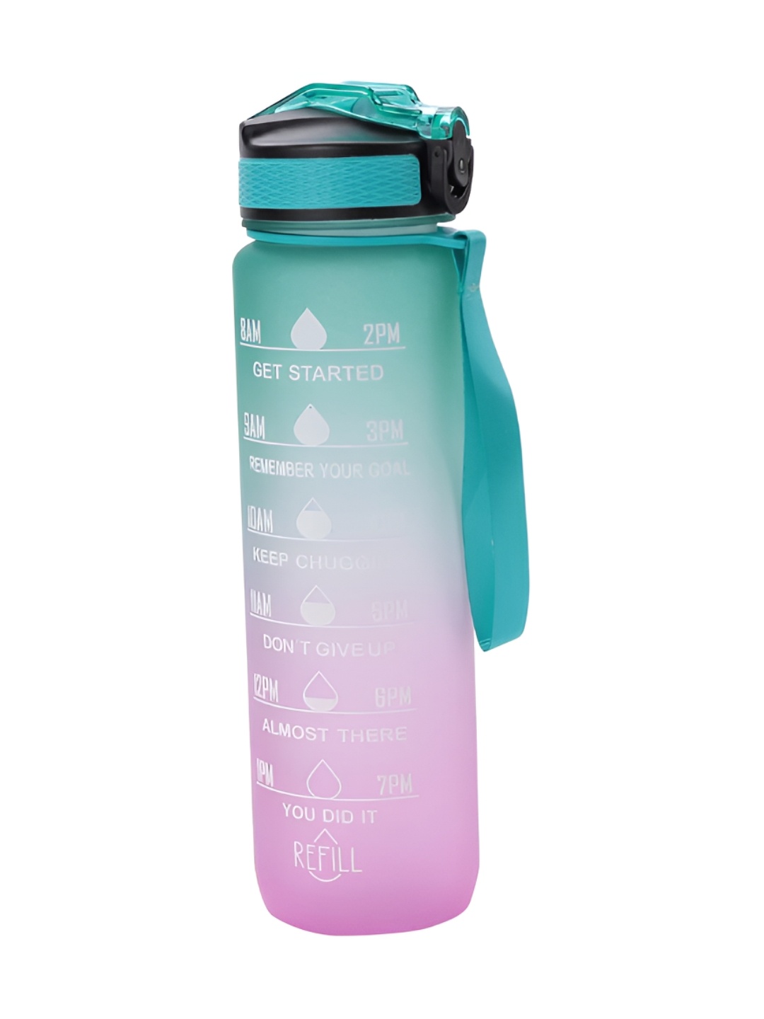 

Kuber Industries Green & Pink Set of 6 Plastic Printed Water Bottle
