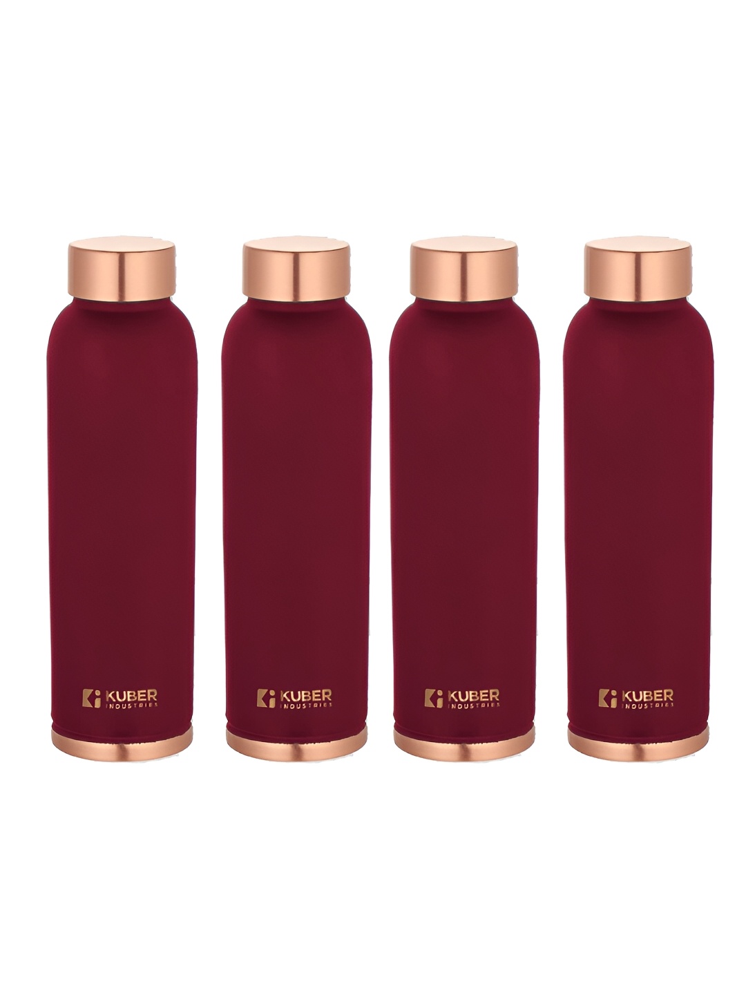 

Kuber Industries Maroon & Copper-Toned Set of 4 Copper Solid Water Bottle