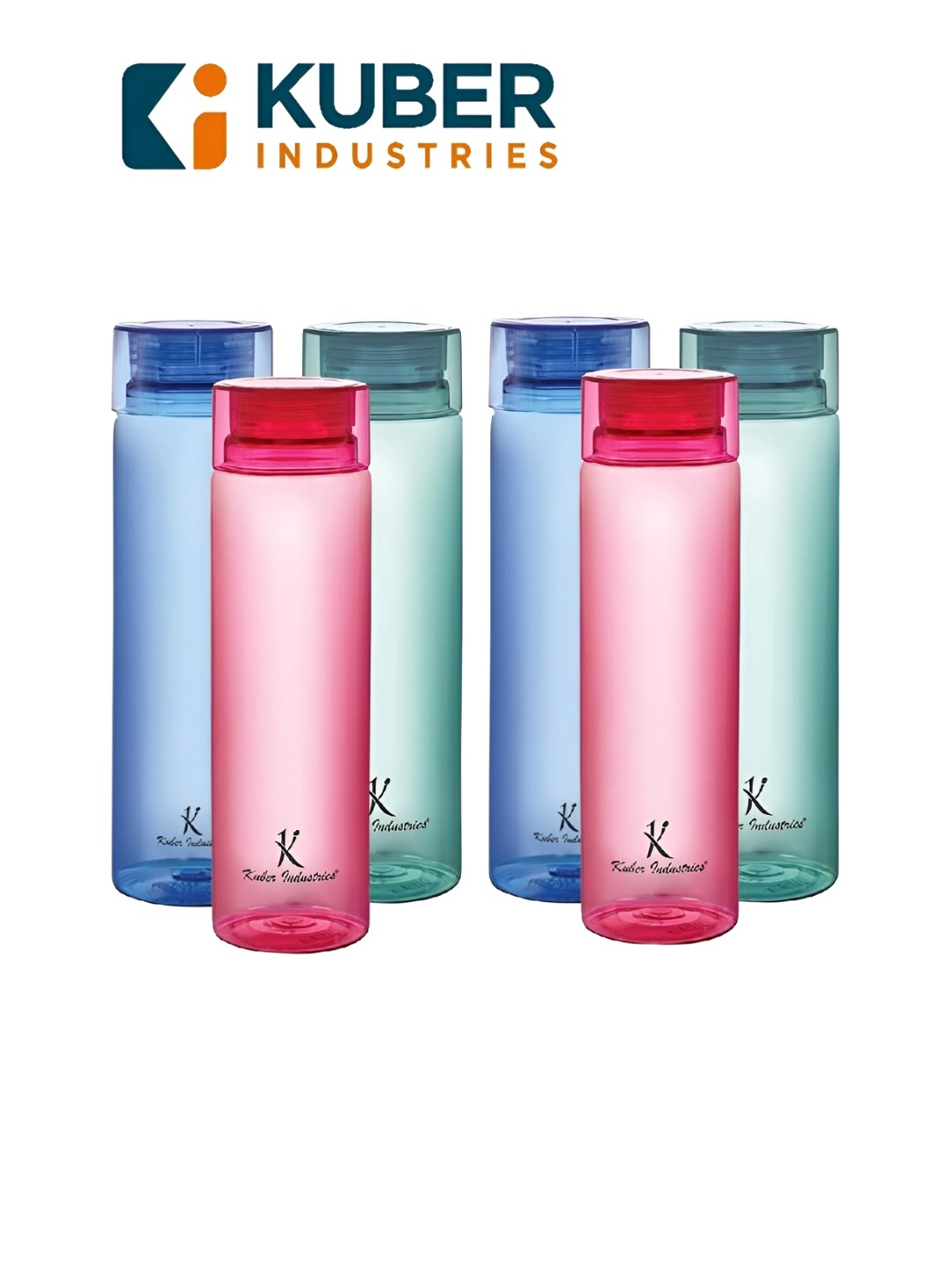 

Kuber Industries Pink & Blue Set of 6 Plastic Solid Water Bottle