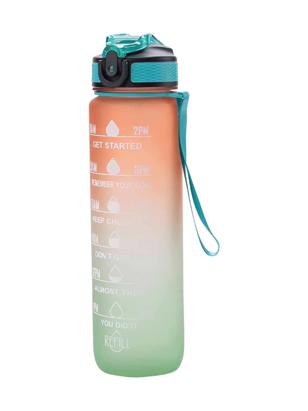 

Kuber Industries Orange & Green Set of 6 Plastic Printed Water Bottle