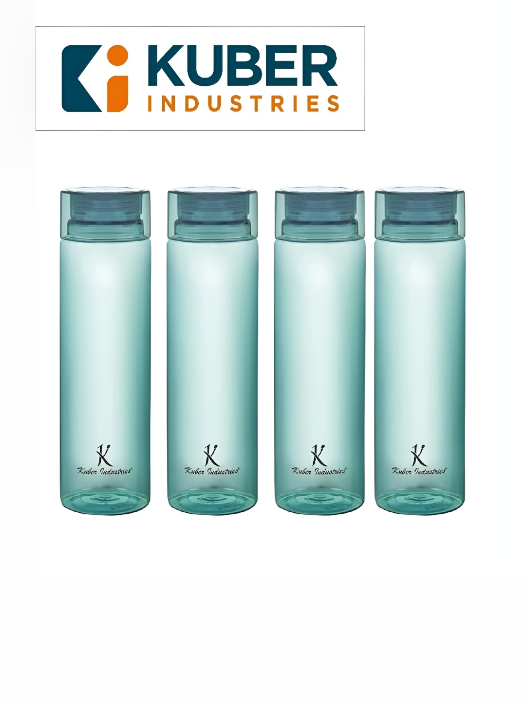 

Kuber Industries Green Set of 4 Plastic Printed Water Bottle