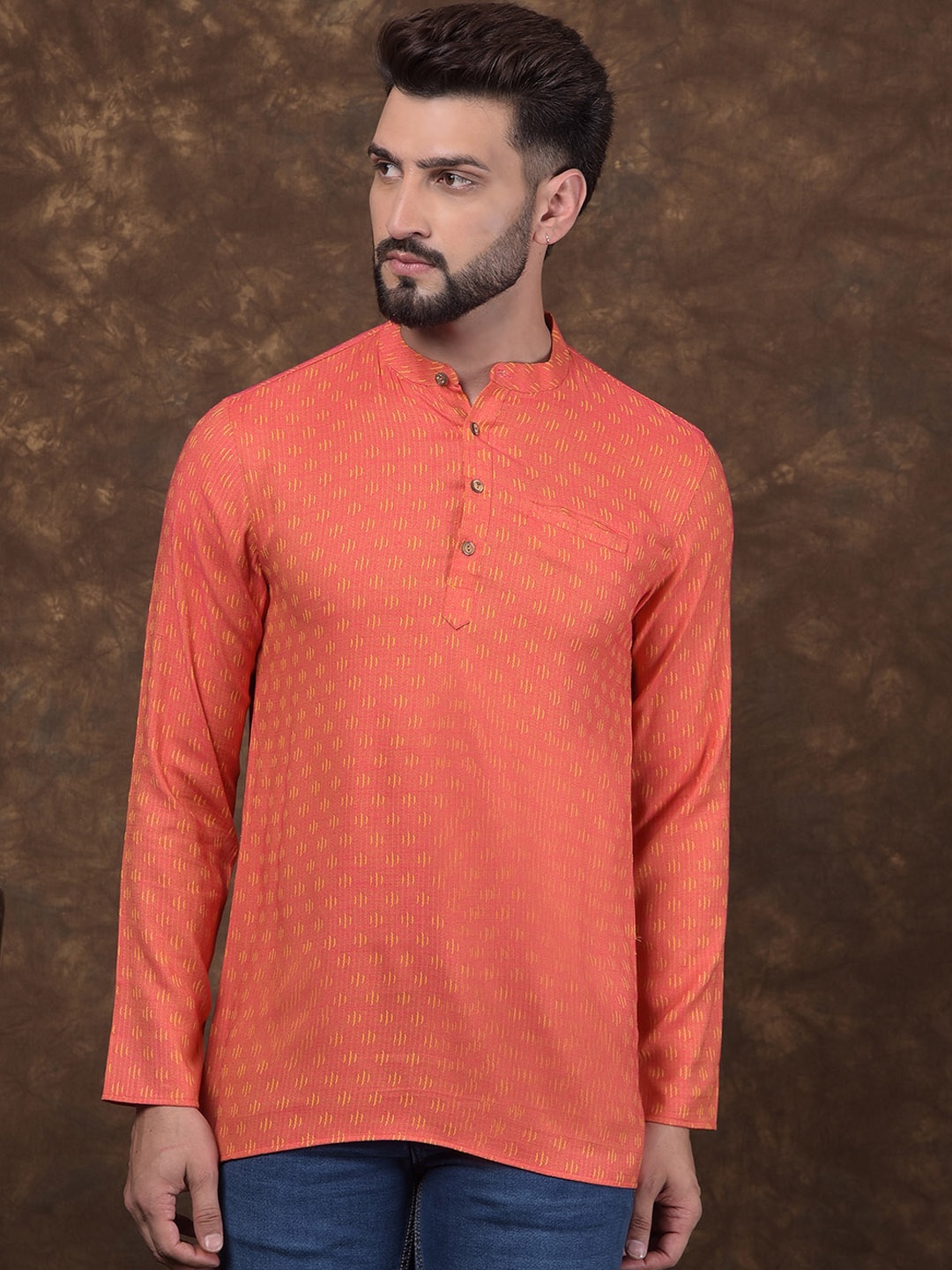

DEYANN Men Thread Work Kurta, Red