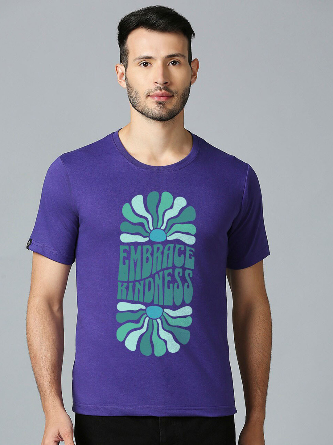 

MOD ECRU Unisex Typography Printed Round Neck T-shirt, Purple