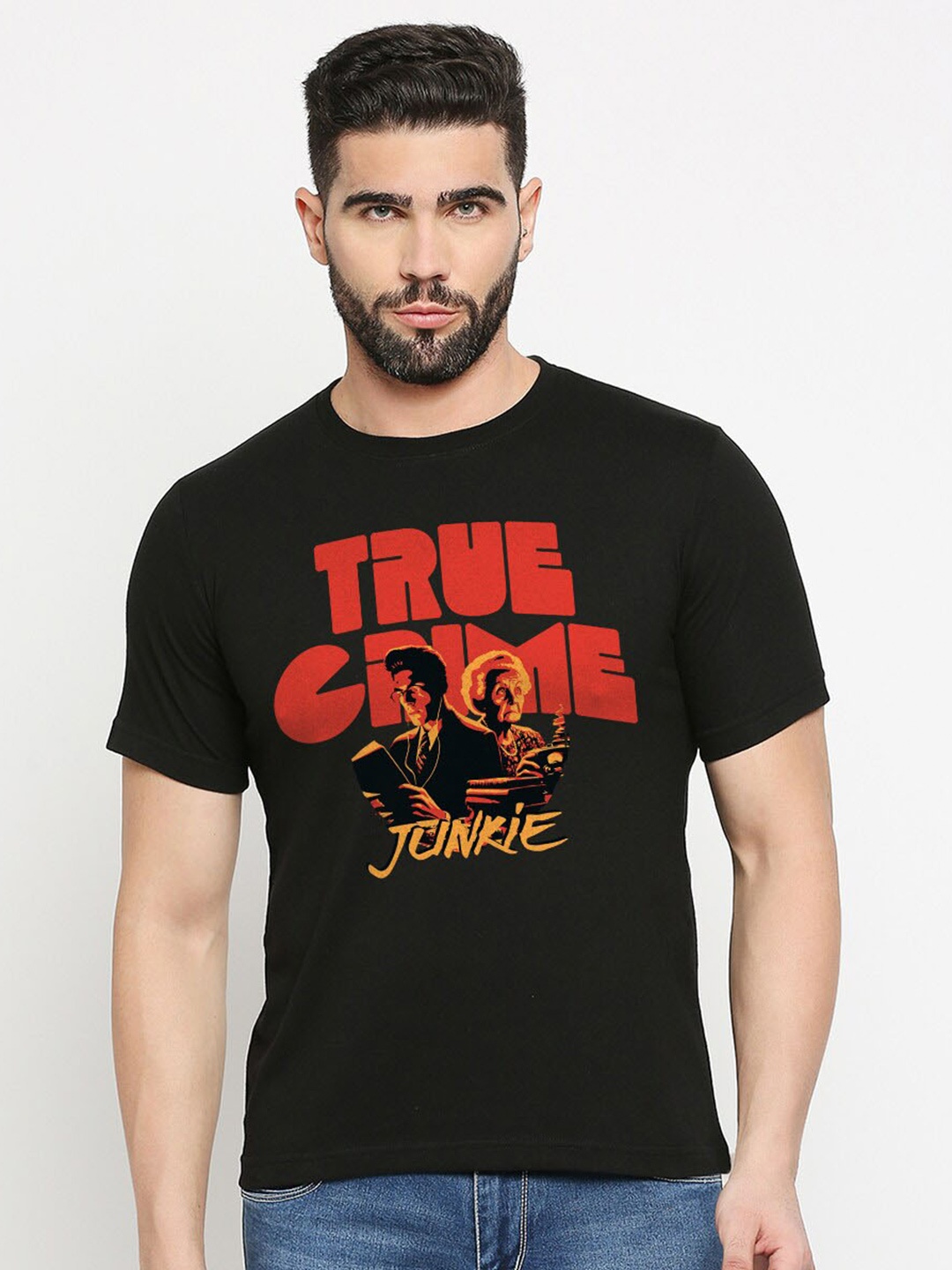 

MOD ECRU Unisex Printed Applique T-shirt, Black