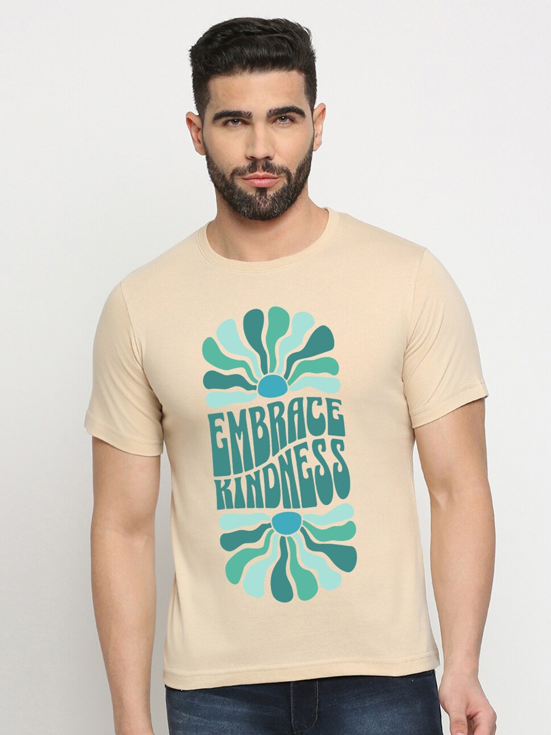 

MOD ECRU Unisex Printed T-shirt, Cream