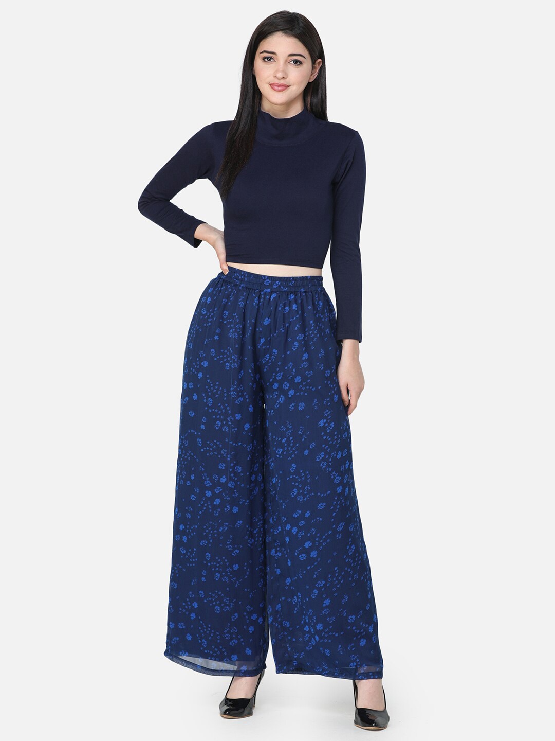 

SCORPIUS Cotton Crop Top, Navy blue