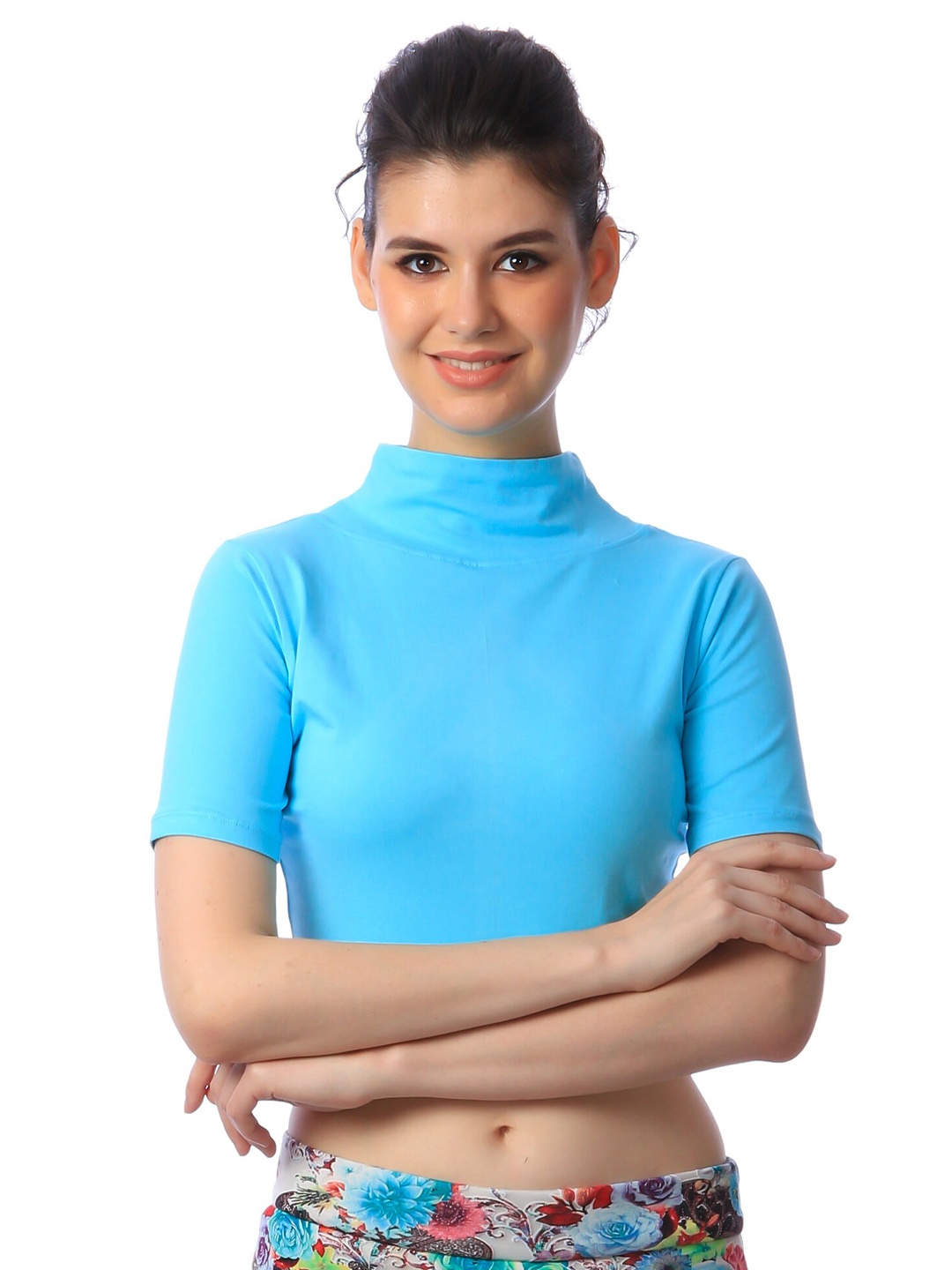 SCORPIUS Cotton Crop Top, Blue