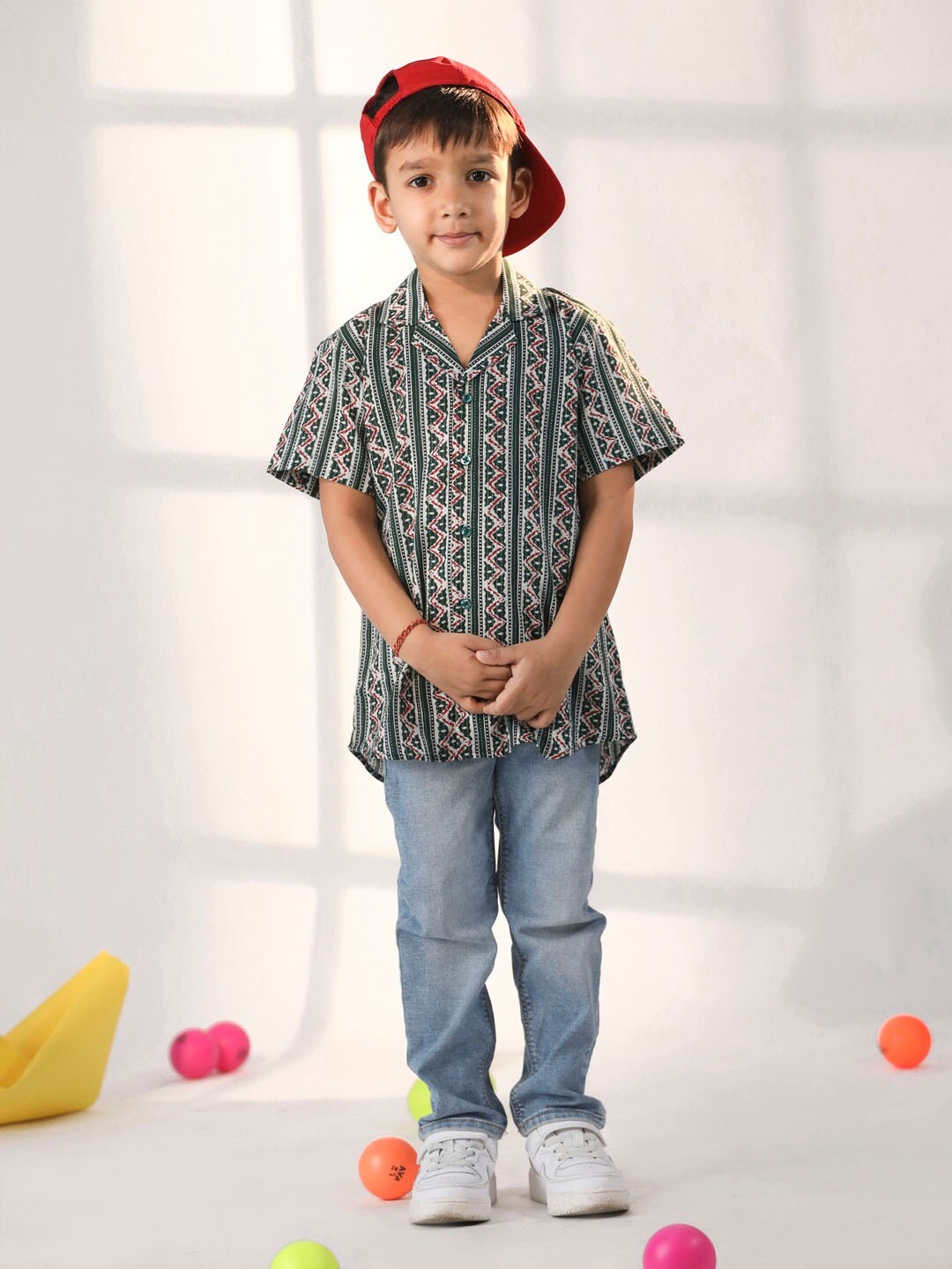 

VASTRAMAY Boys Premium Tartan Checks Opaque Checked Casual Shirt, Green