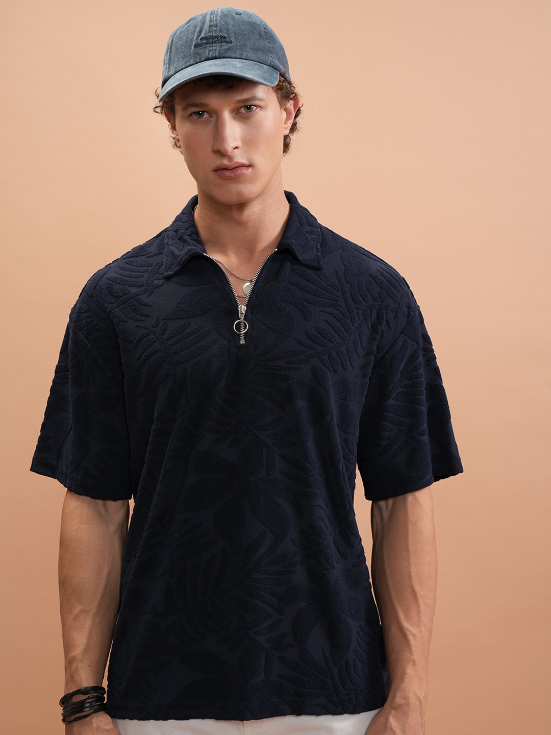

HIGHLANDER Men Polo Collar Pockets T-shirt, Navy blue