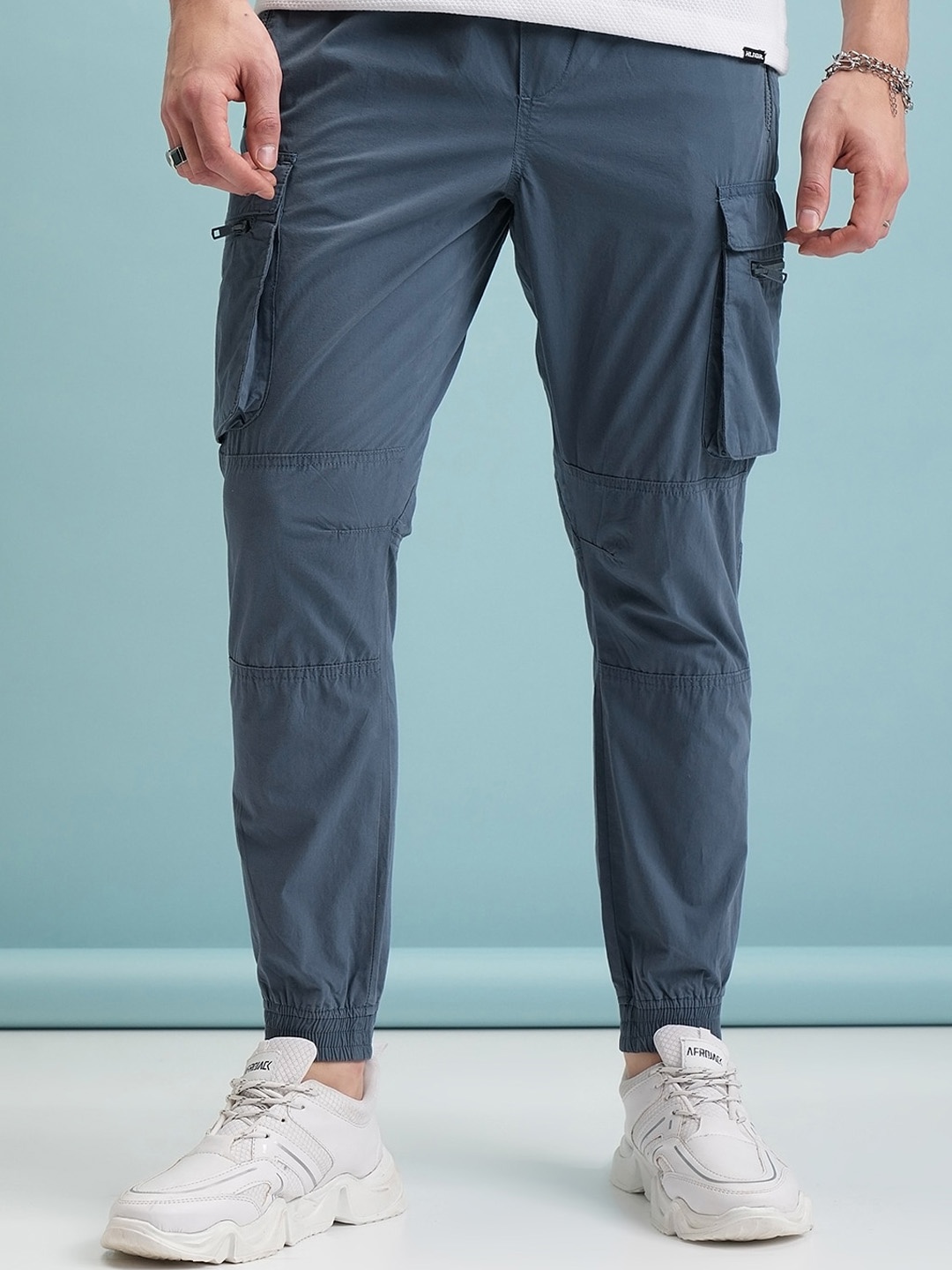

HIGHLANDER Men Joggers Trousers, Blue