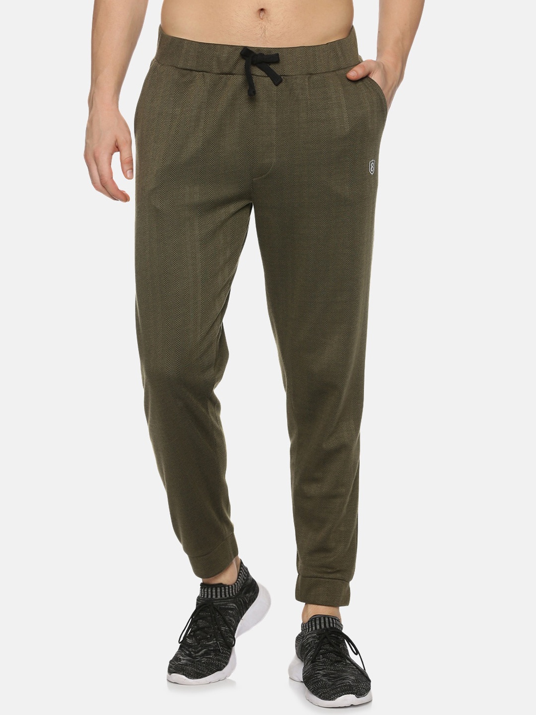 

DOMIN8 Men Self-Design Training Joggers, Olive