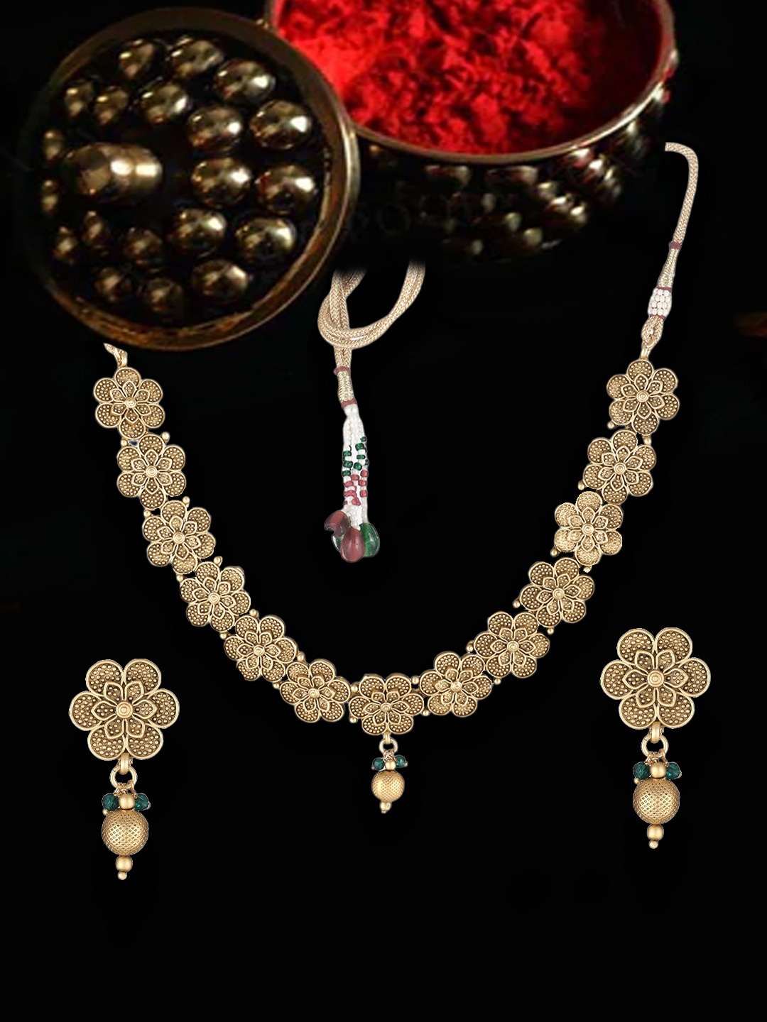 

Anouk 24CT Gold-Plated Stone Studded Jewellery Set