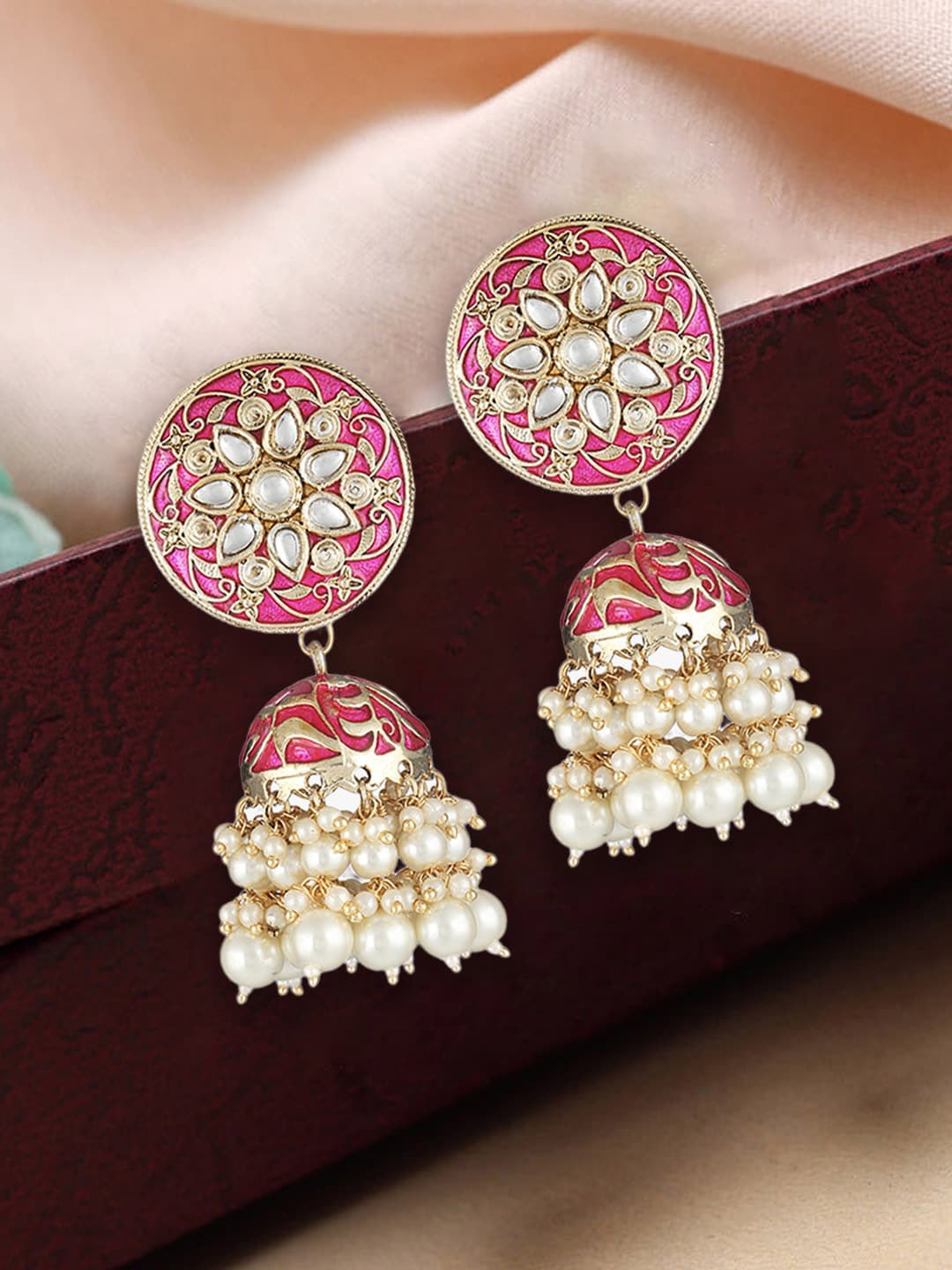 

Anouk Dome Shaped Jhumkas Earrings, Gold