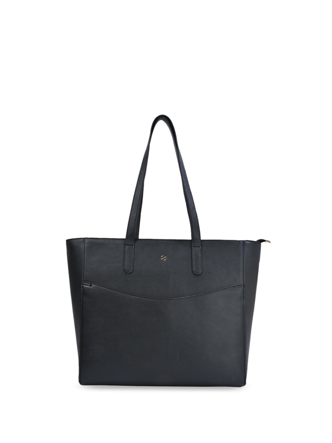 

HORRA PU Oversized Structured Shoulder Bag with Tasselled, Black
