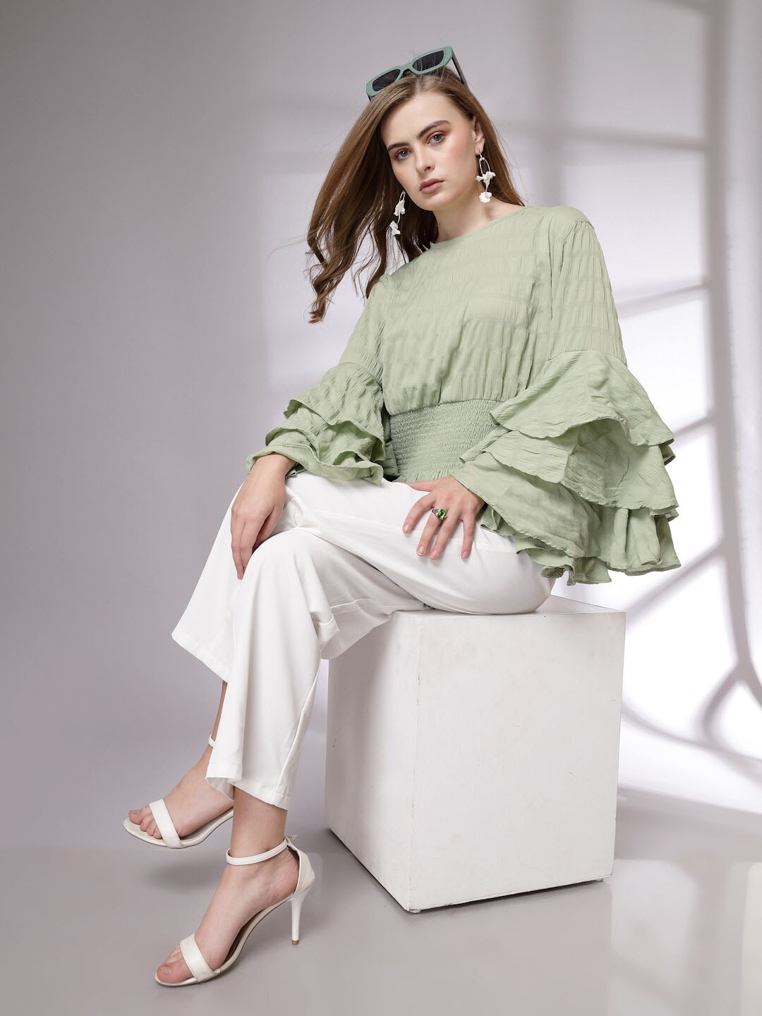 

Freehand by The Indian Garage Co Bell Sleeve Top, Green