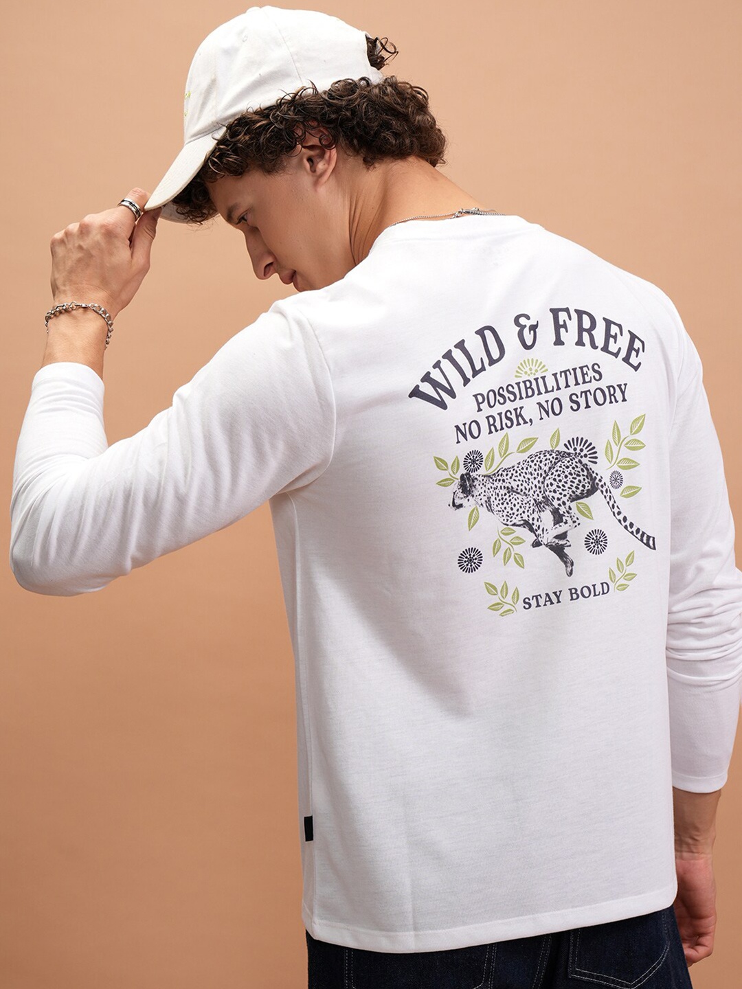 

KETCH Men Typography Printed Henley Neck T-shirt, White