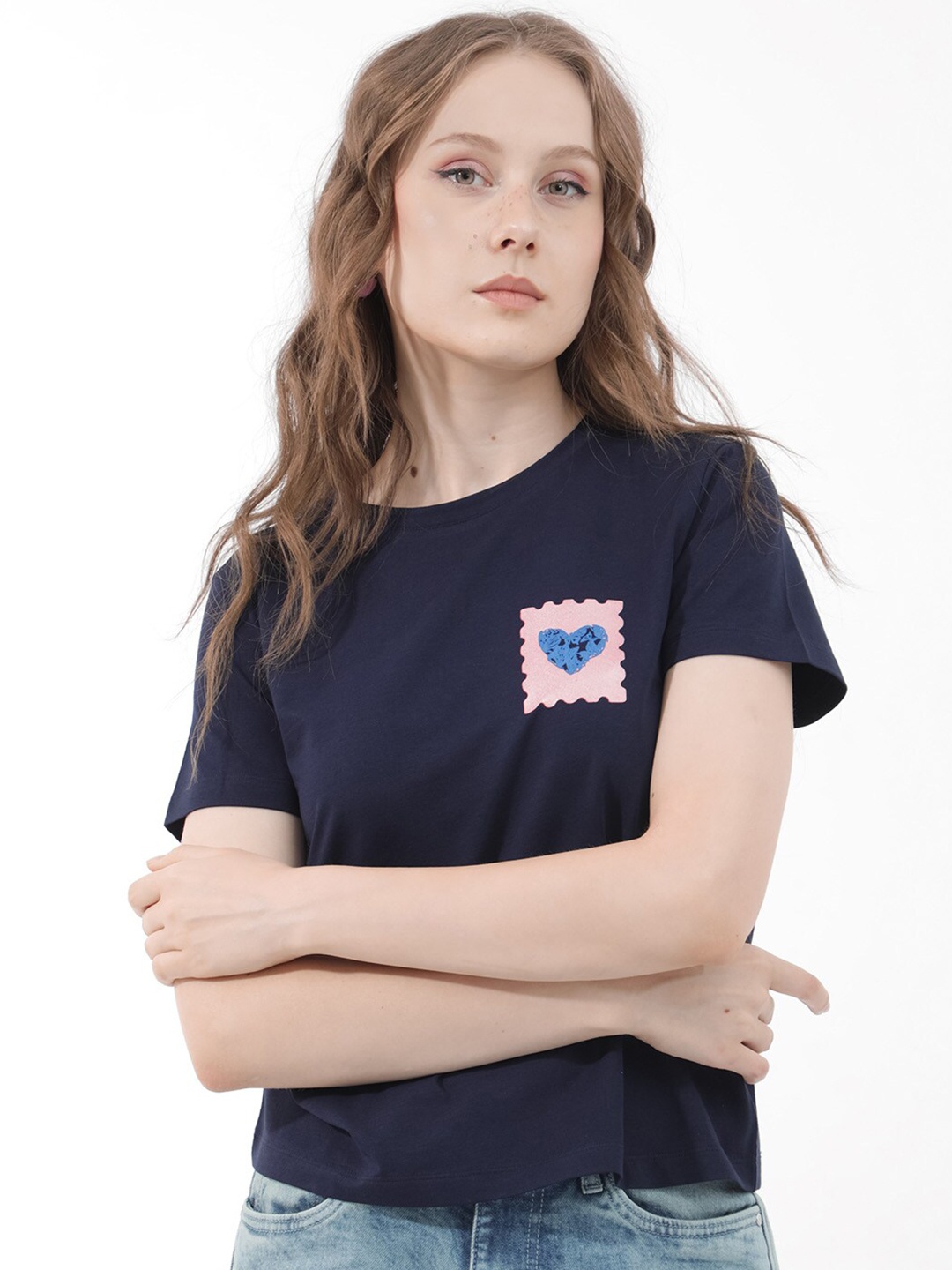 

RAREISM Women Pockets T-shirt, Navy blue