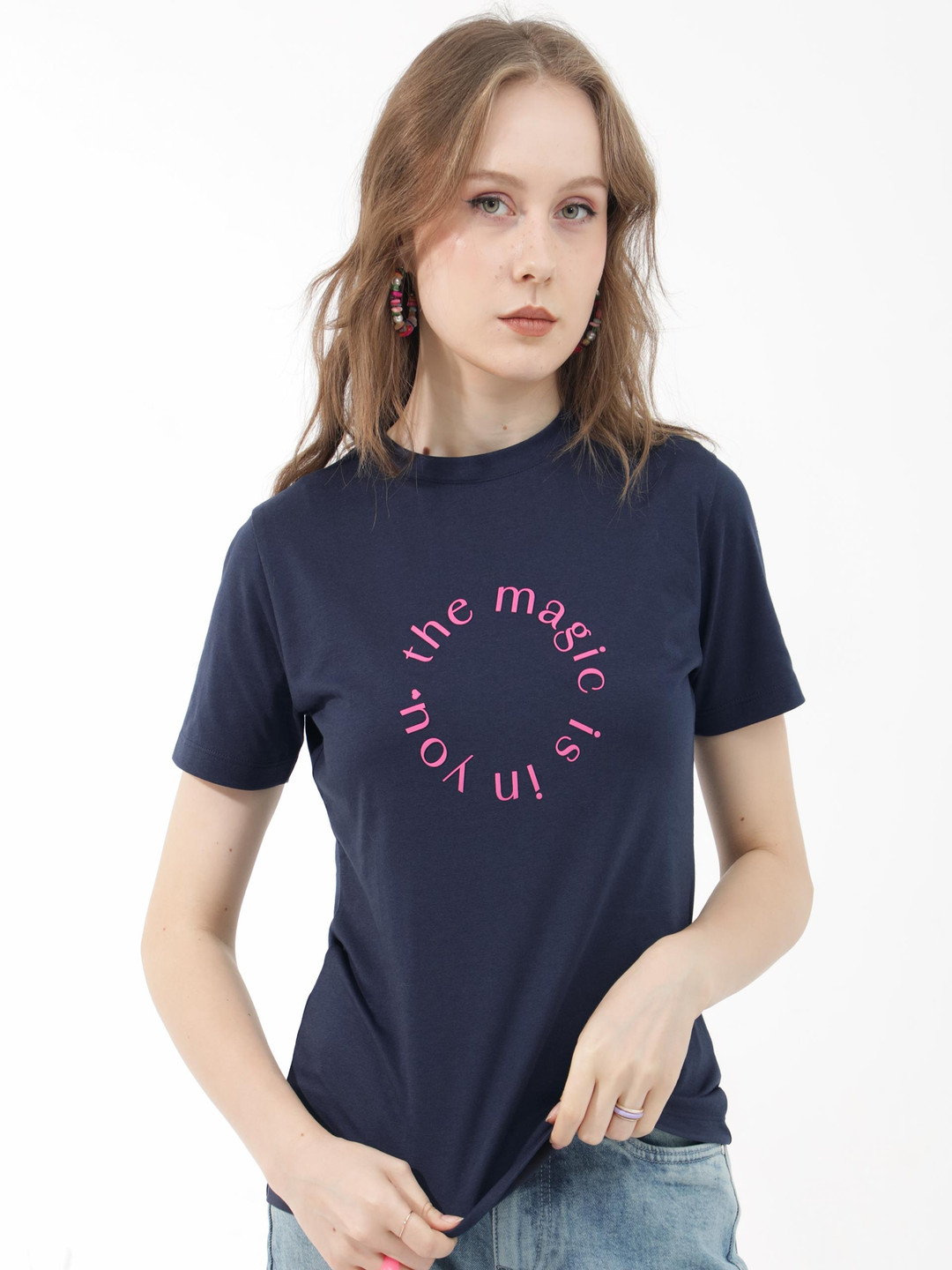 

RAREISM Women Pockets T-shirt, Navy blue
