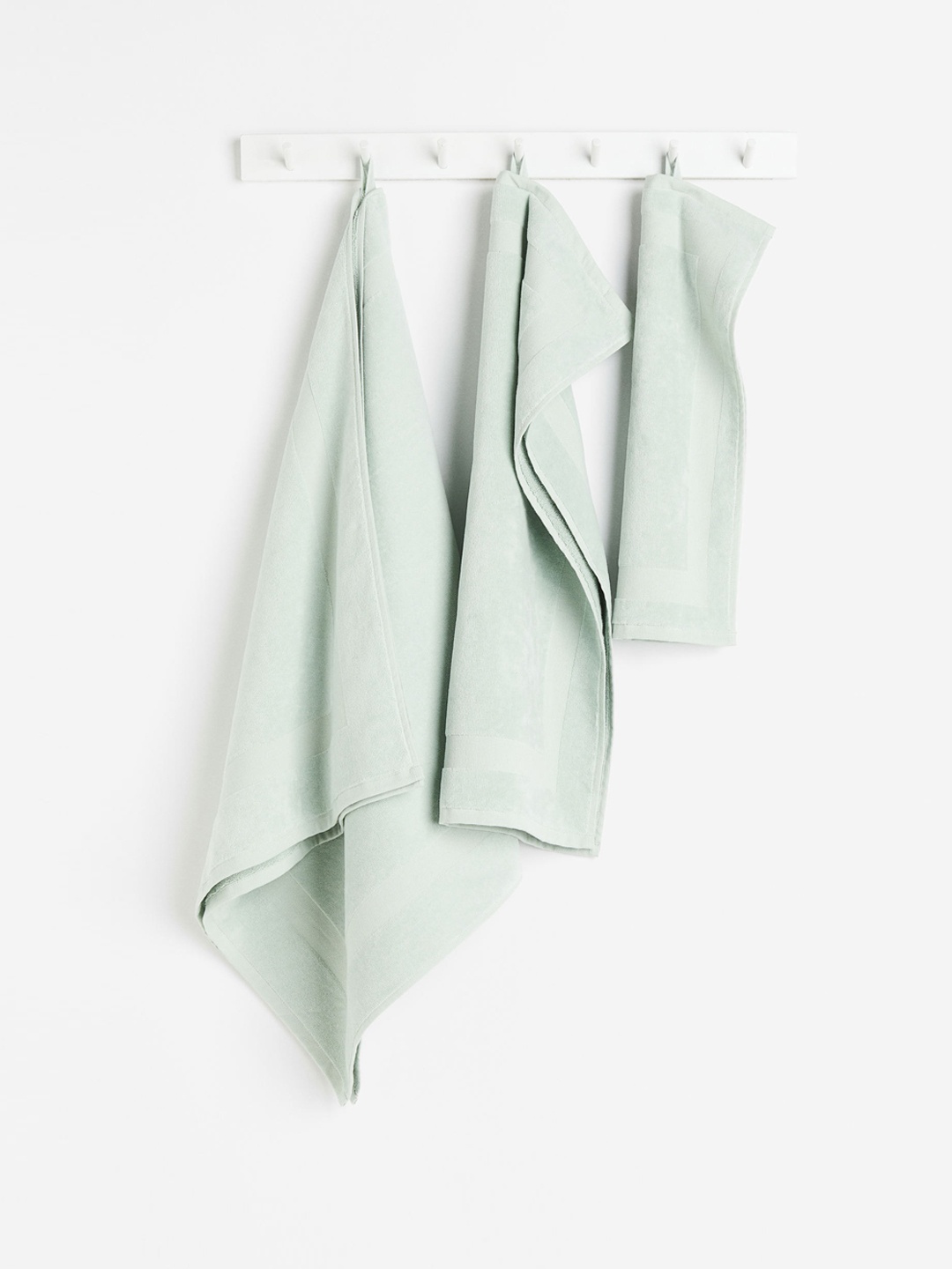 

H&M Green Pure Cotton Velour Hand Towel, Sea green