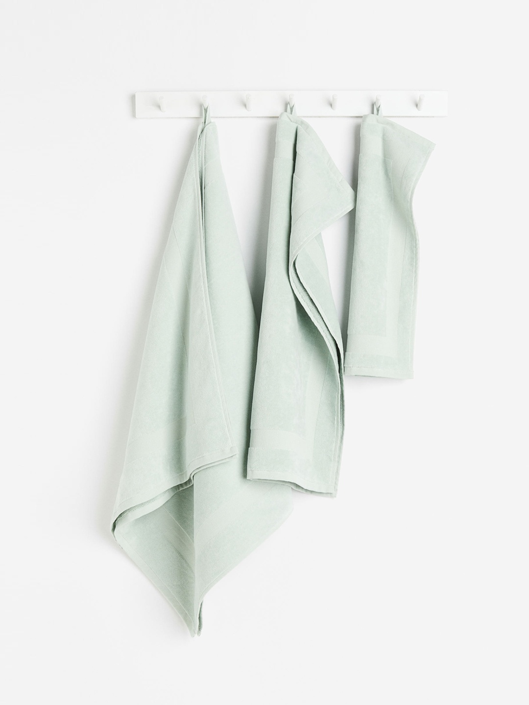 

H&M Green Pure Cotton Velour Guest Towel, Sea green