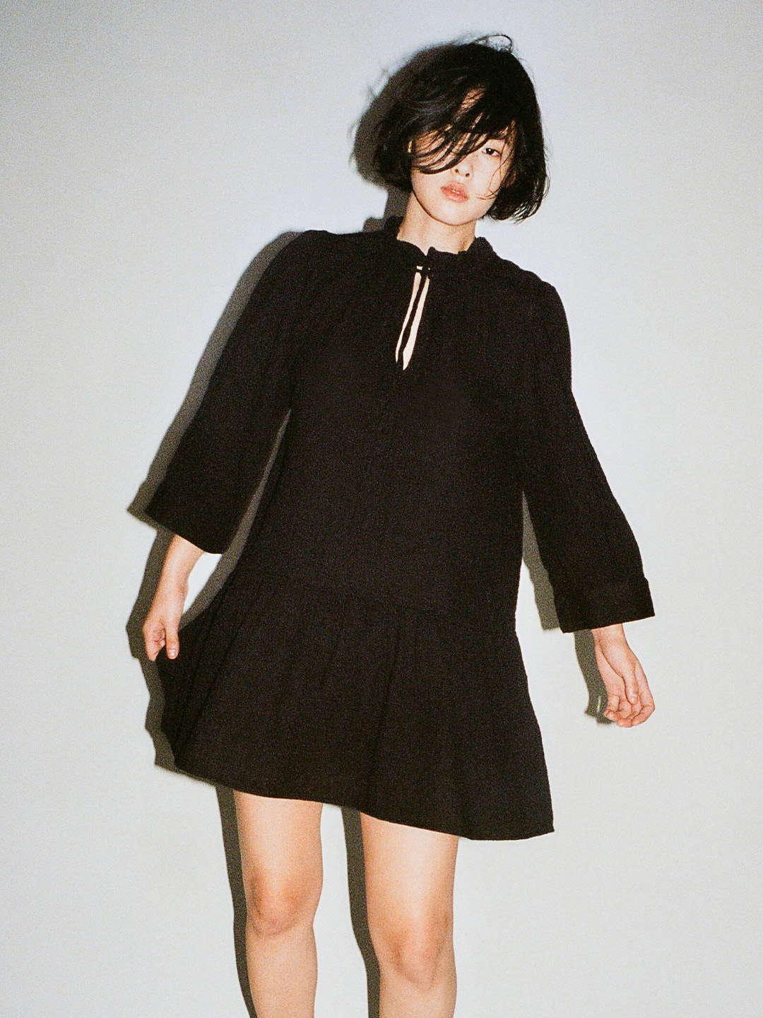 

H&M Drawstring-Detail Cotton Dress, Black