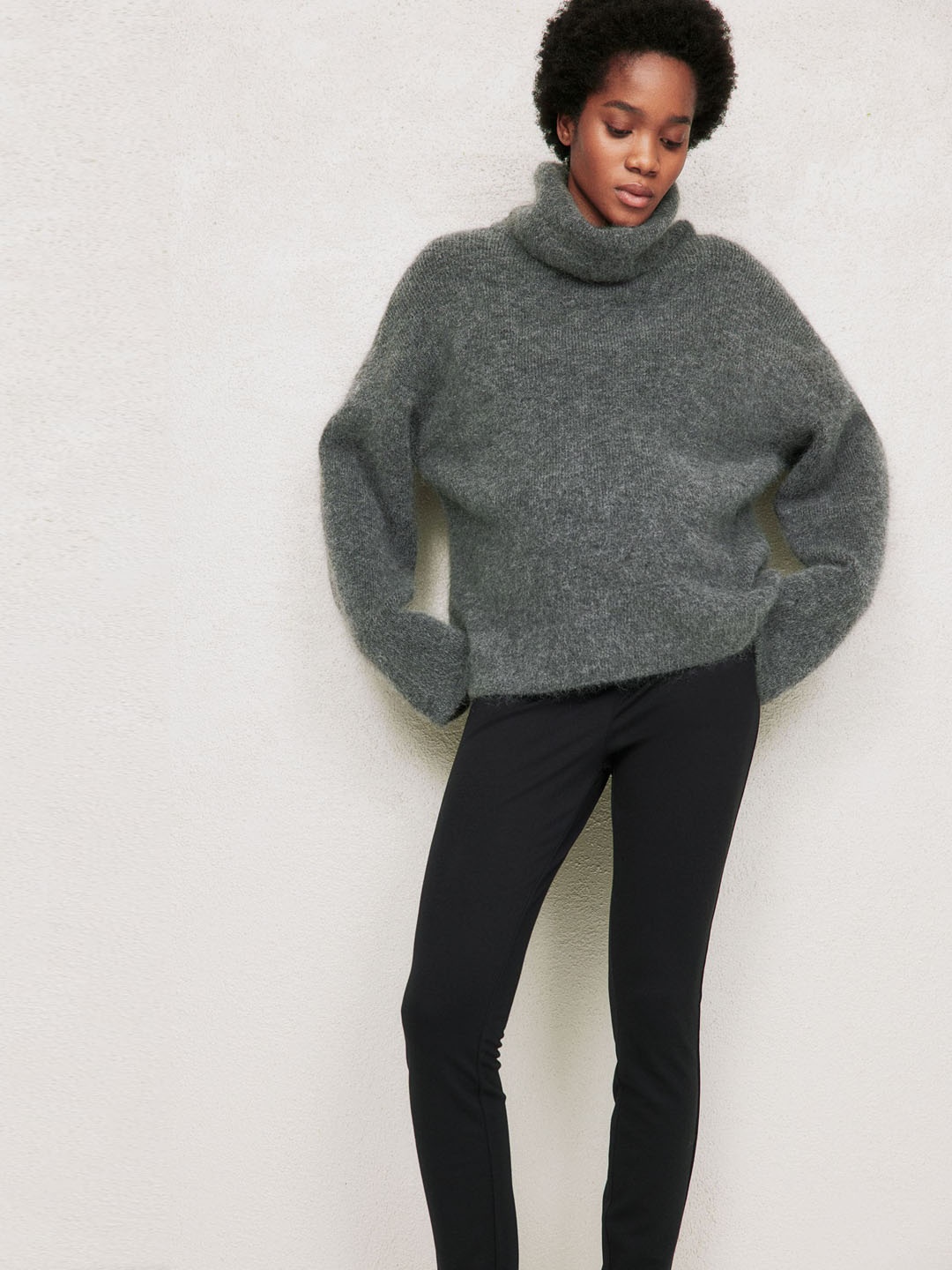 

H&M MAMA Wrapover-Waist Leggings, Black