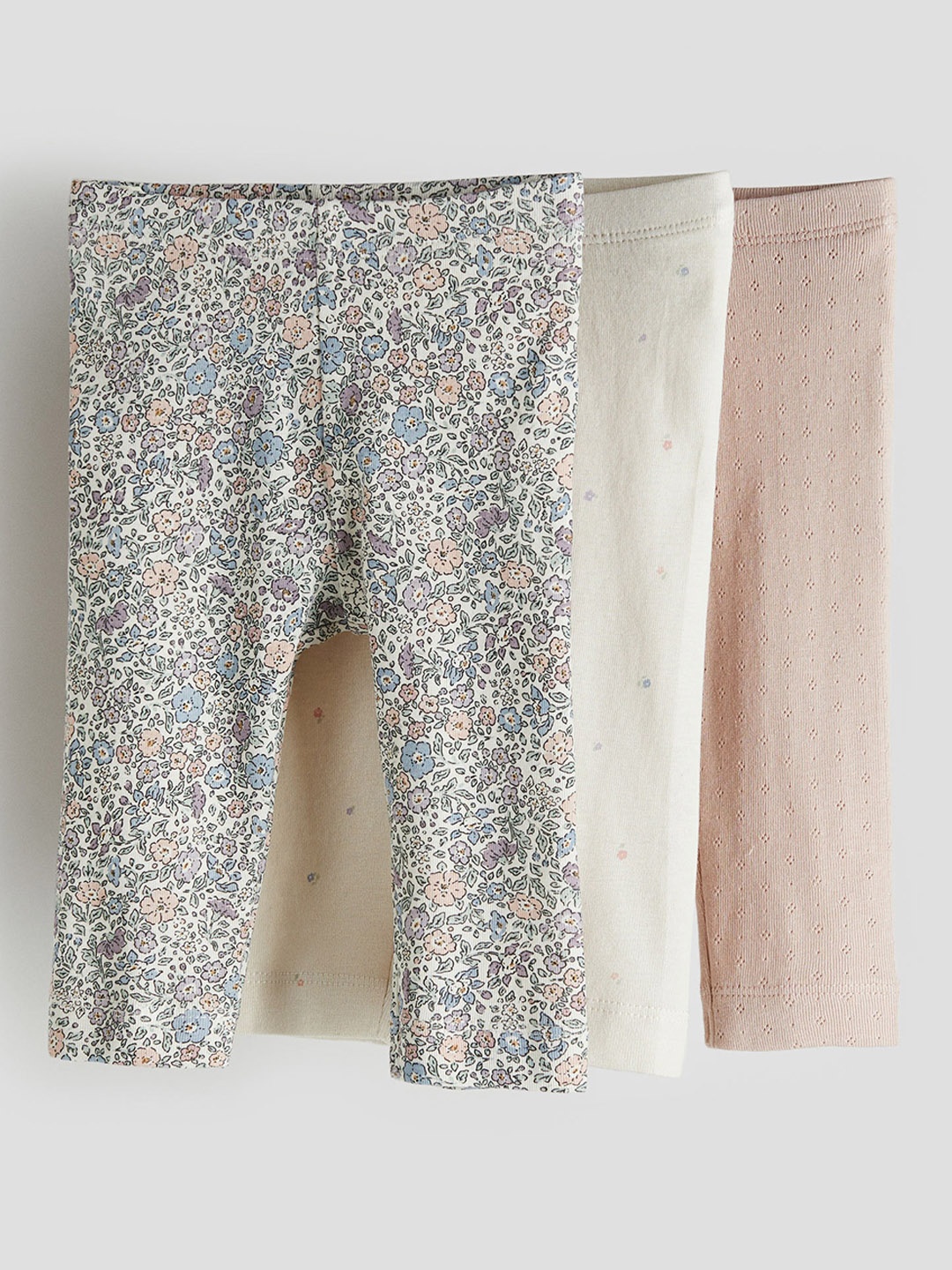 

H&M Infants Boys 3-Pack Cotton Leggings, Beige