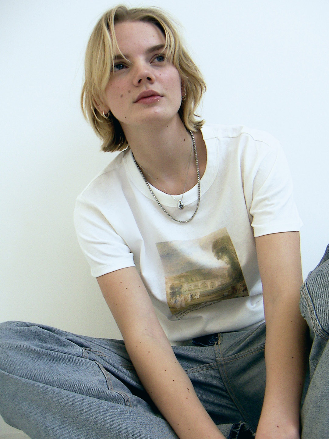 

H&M Pure Cotton Printed T-shirt, White