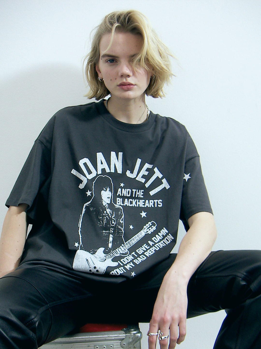 

H&M Cotton Oversized Printed T-Shirt, Grey