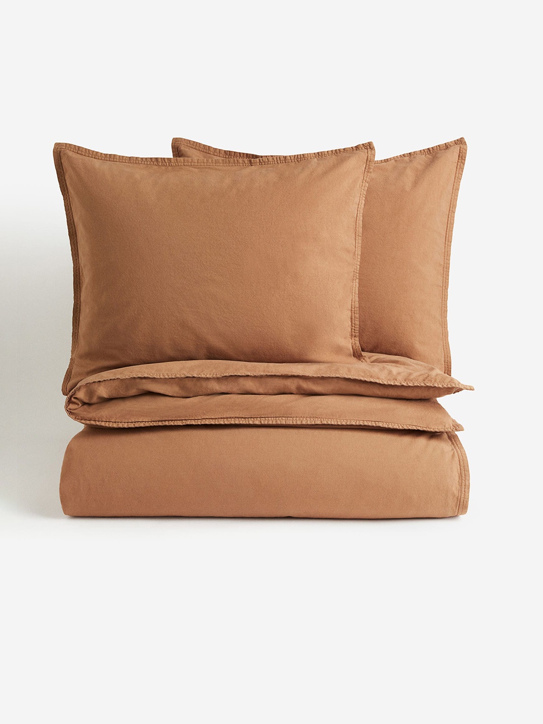 

H&M Brown Washed Cotton Double/King Duvet Cover Set