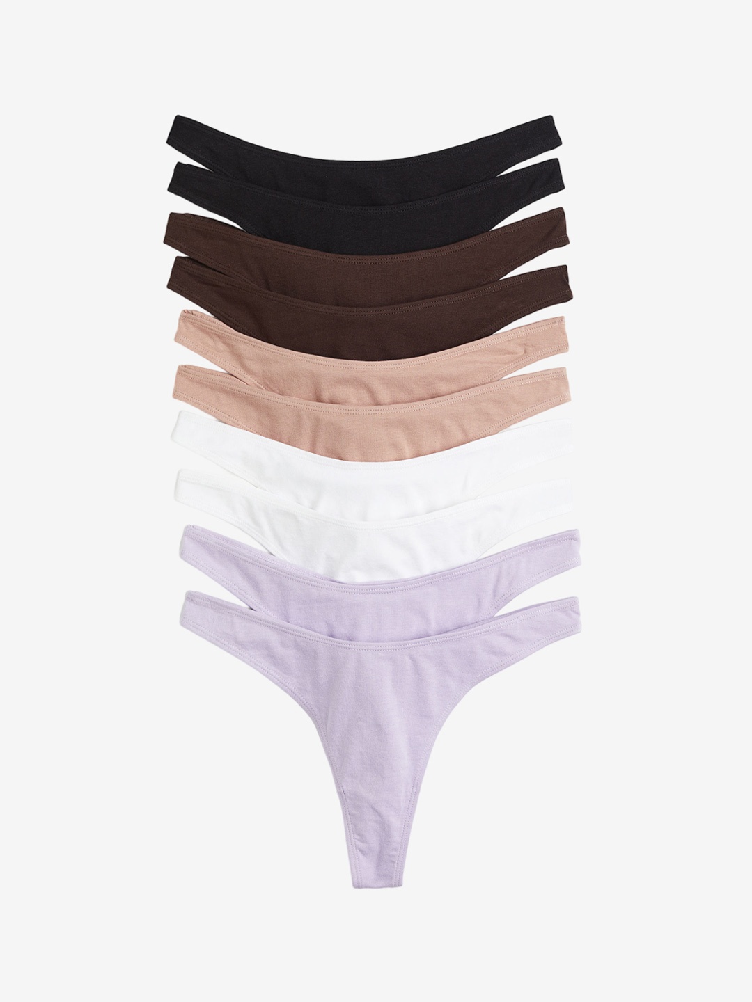 

H&M Women 10-Pack Cotton Thong Briefs, Purple
