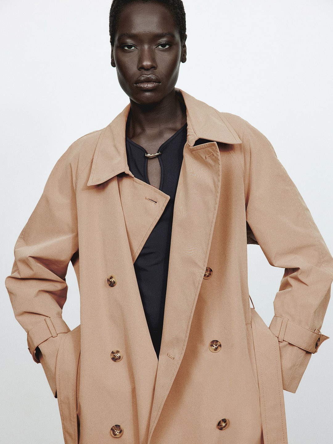 

H&M Double Breasted Trenchcoat, Beige