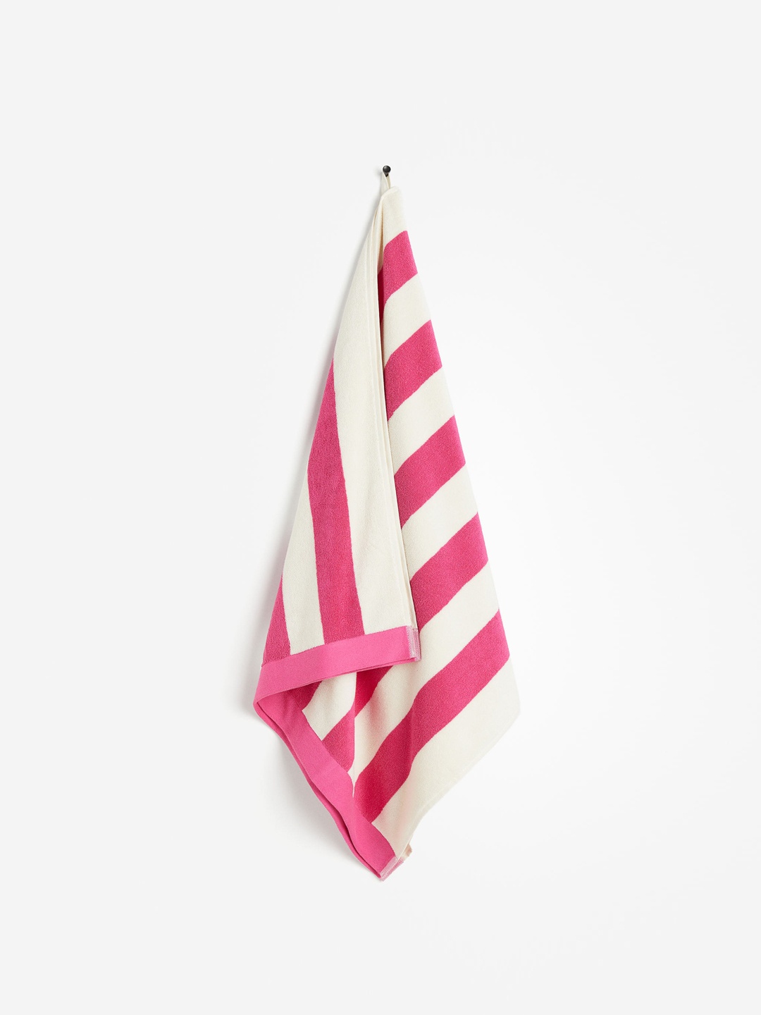 

H&M Pink Pure Cotton Striped Beach Towel