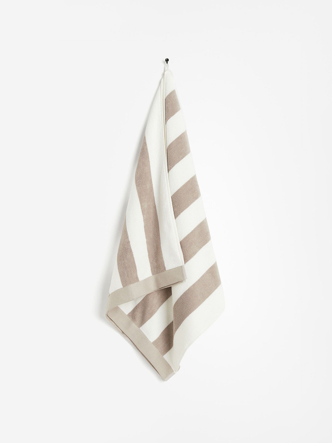 

H&M Brrown Pure Cotton Striped Beach Towel, Brown