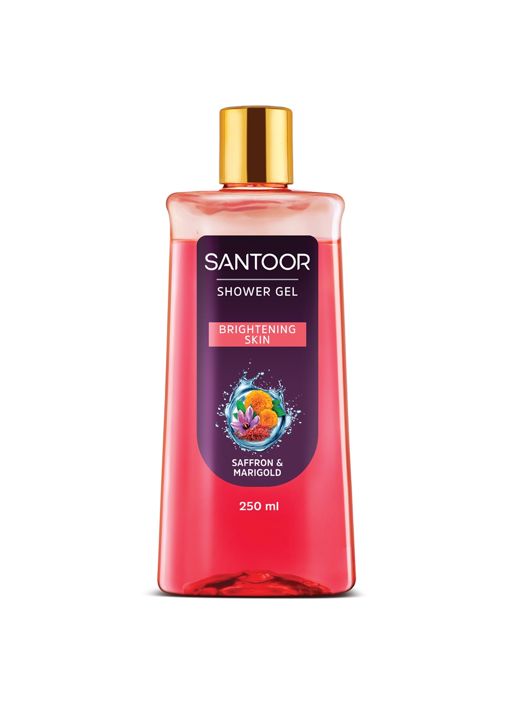 

Santoor Brightening Skin Saffron & Marigold Shower Gel - 250ml, Pink